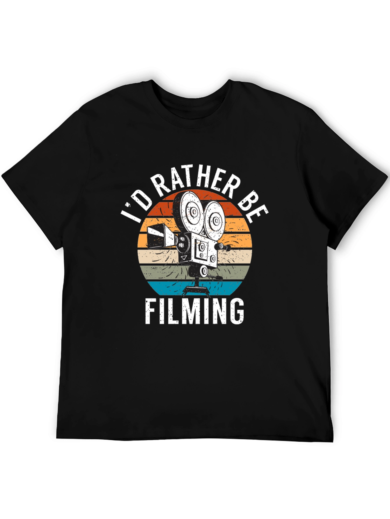 Black I'd Rather Be Filming T-Shirt | Movie Lover Gift view 5