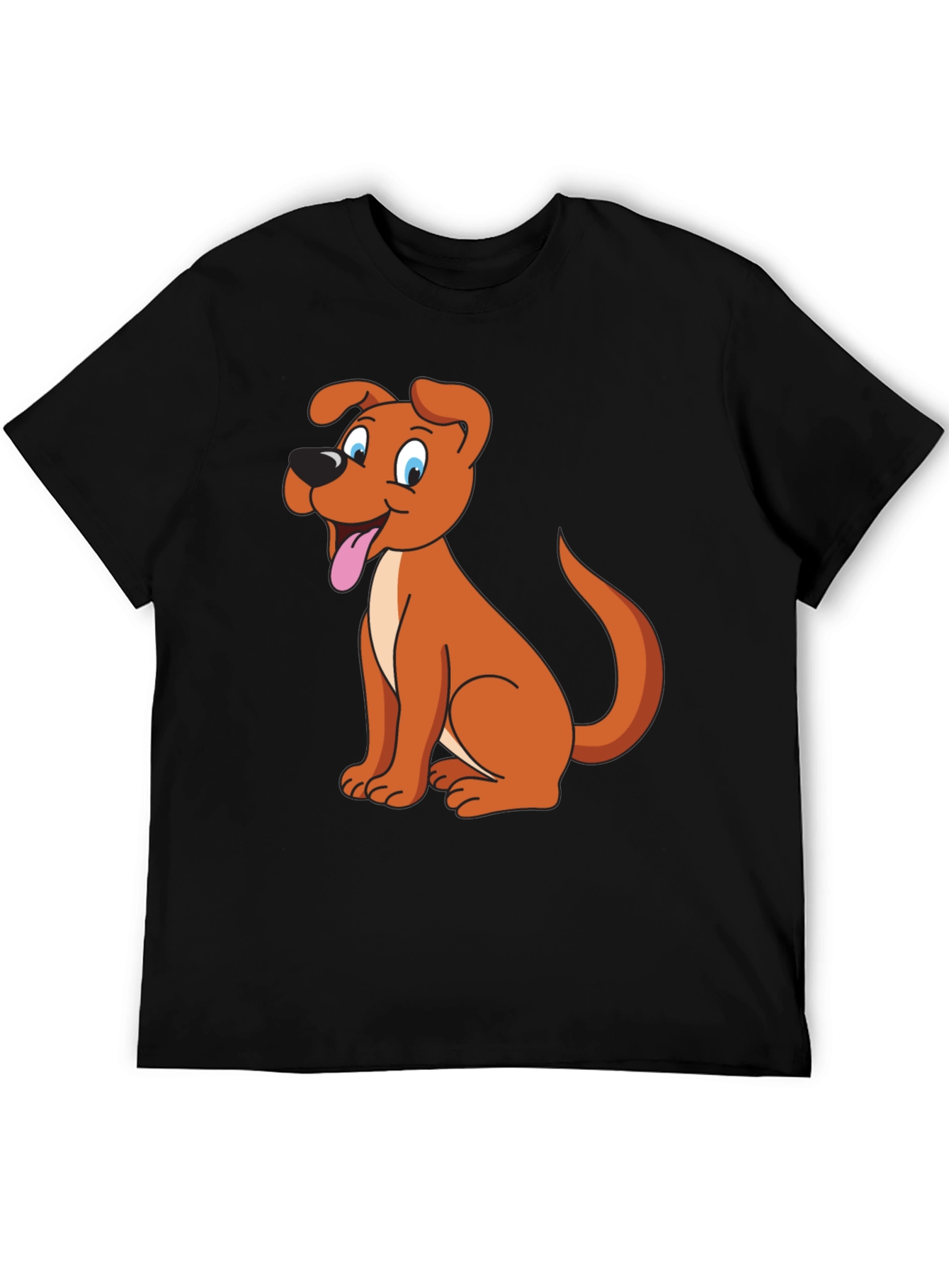 Black Cartoon Dog Graphic Tee - Black view 5
