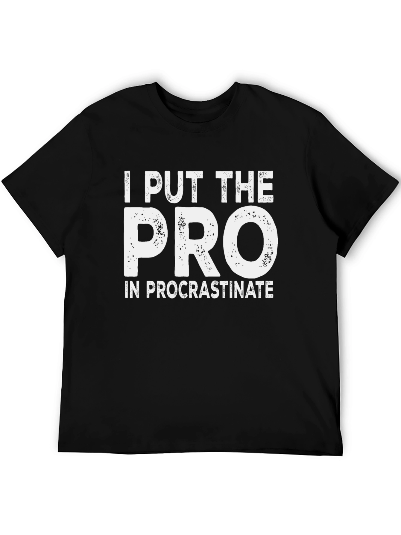 Black Procrastinate T-Shirt - Funny Slogan Tee view 5