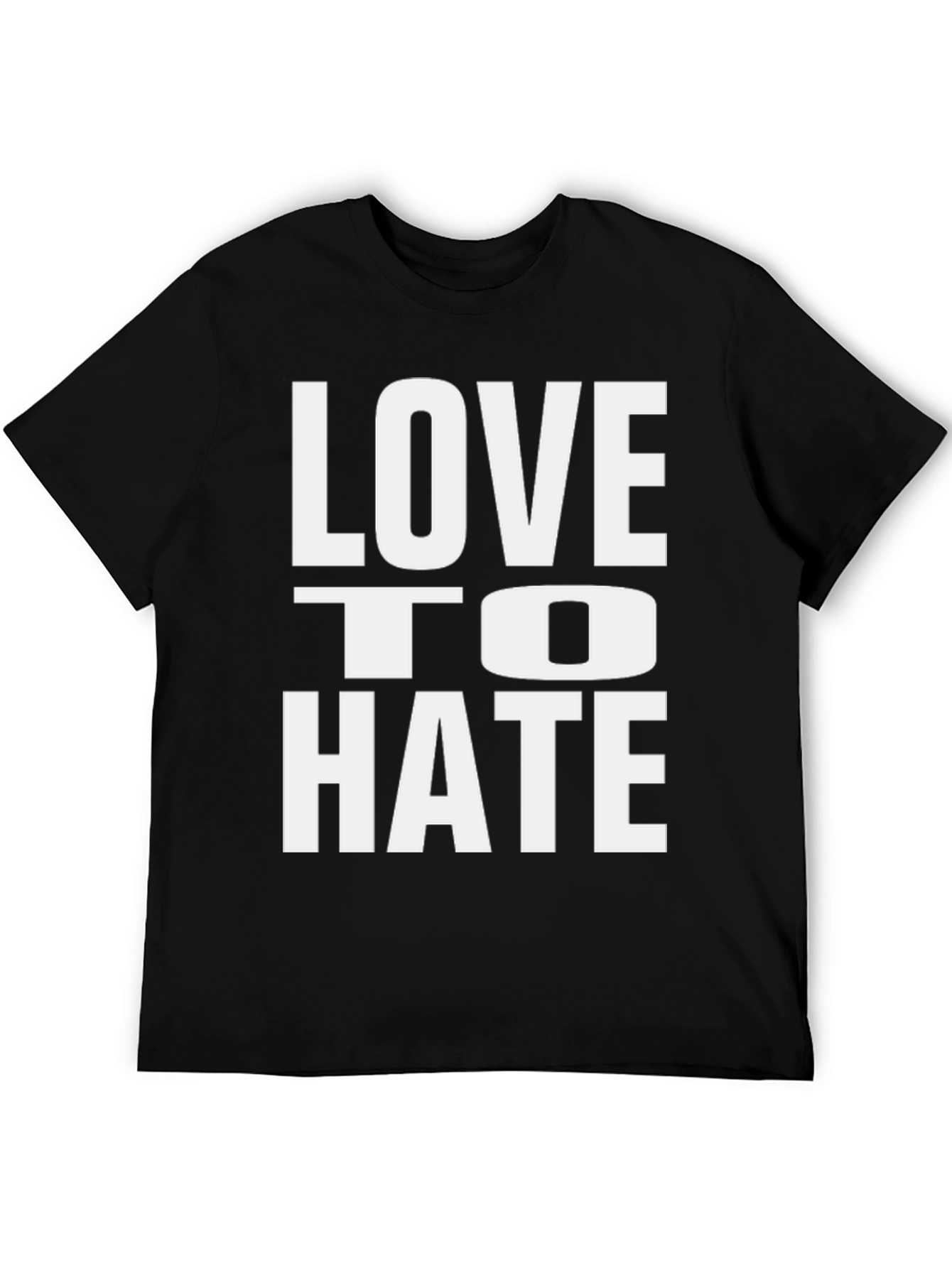 Black Love to Hate Graphic Tee - Bold Statement T-Shirt view 5