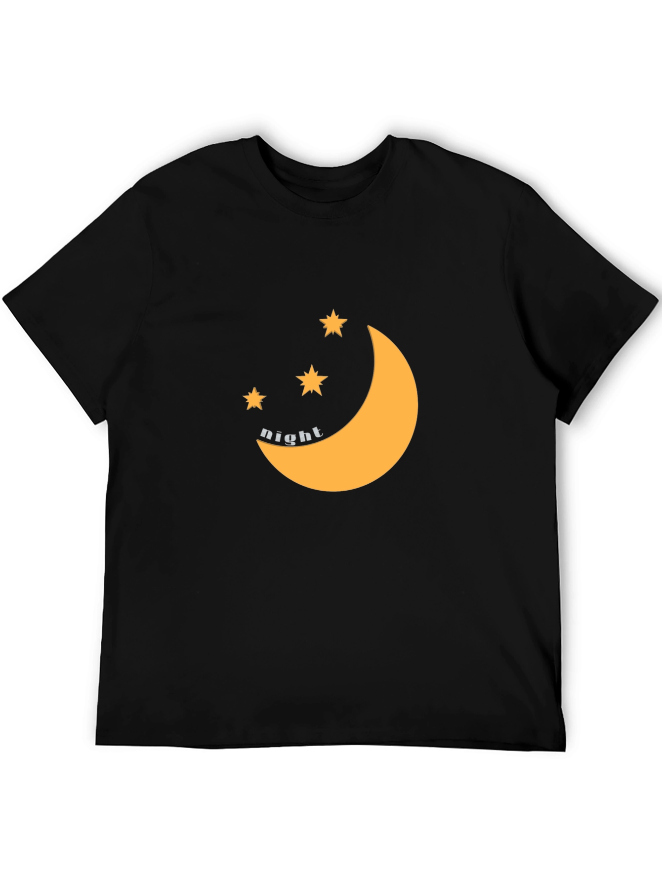 Black Night Sky Graphic Tee - Black Cotton Blend view 5