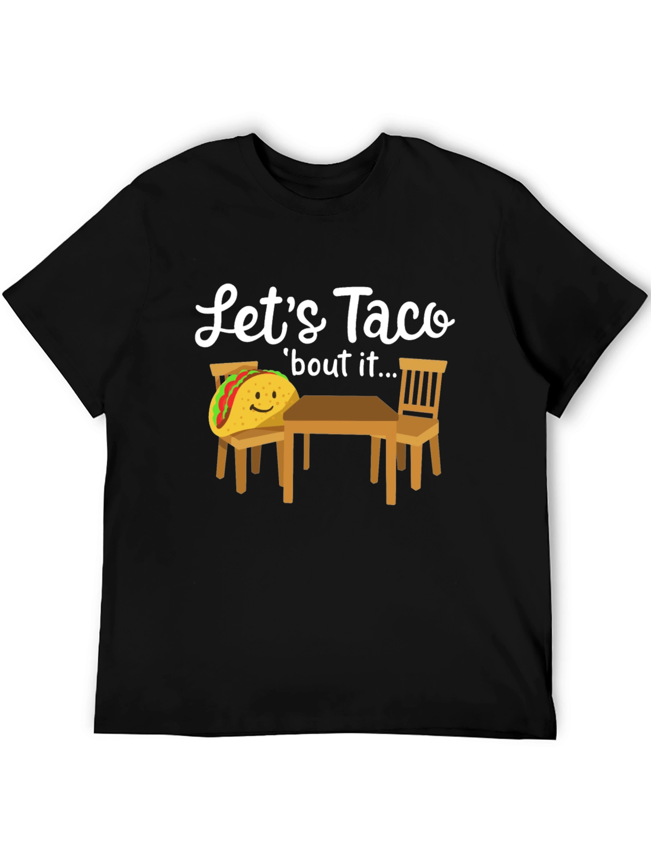 Black Let's Taco 'bout It T-Shirt view 5