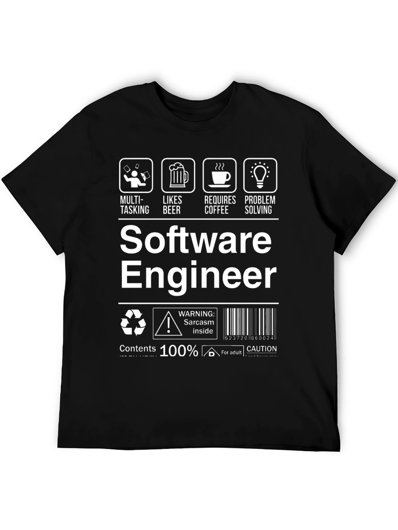 Black Software Engineer Humor T-Shirt view 5