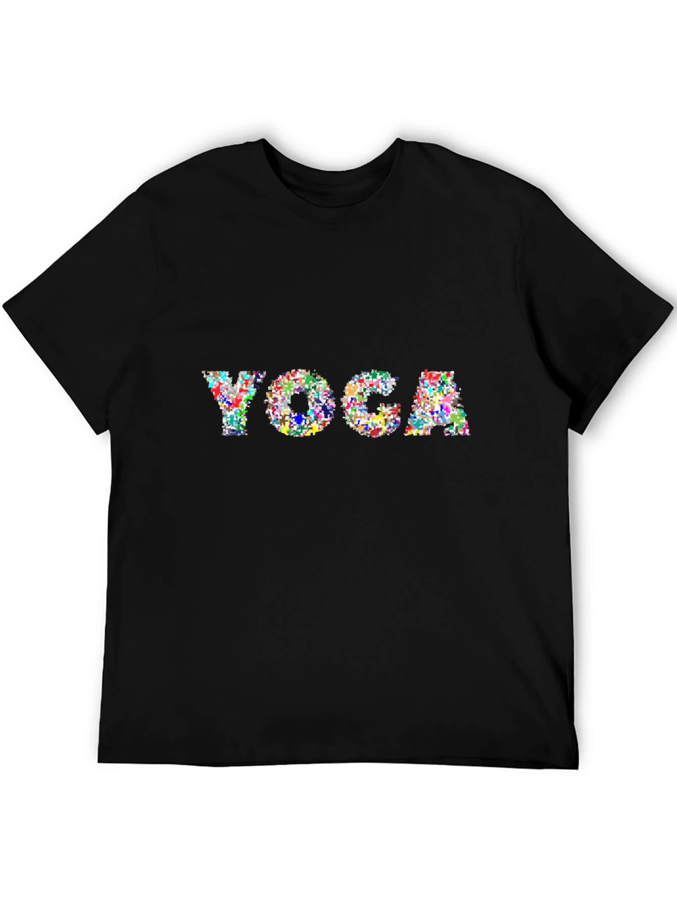 Black Colorful Yoga Tee - Relax in Style view 5