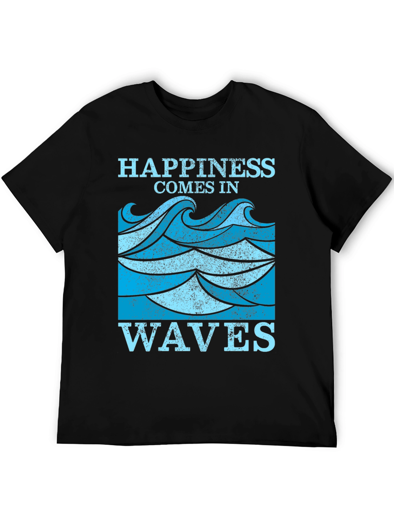 Black Happiness Comes in Waves Graphic Tee view 5