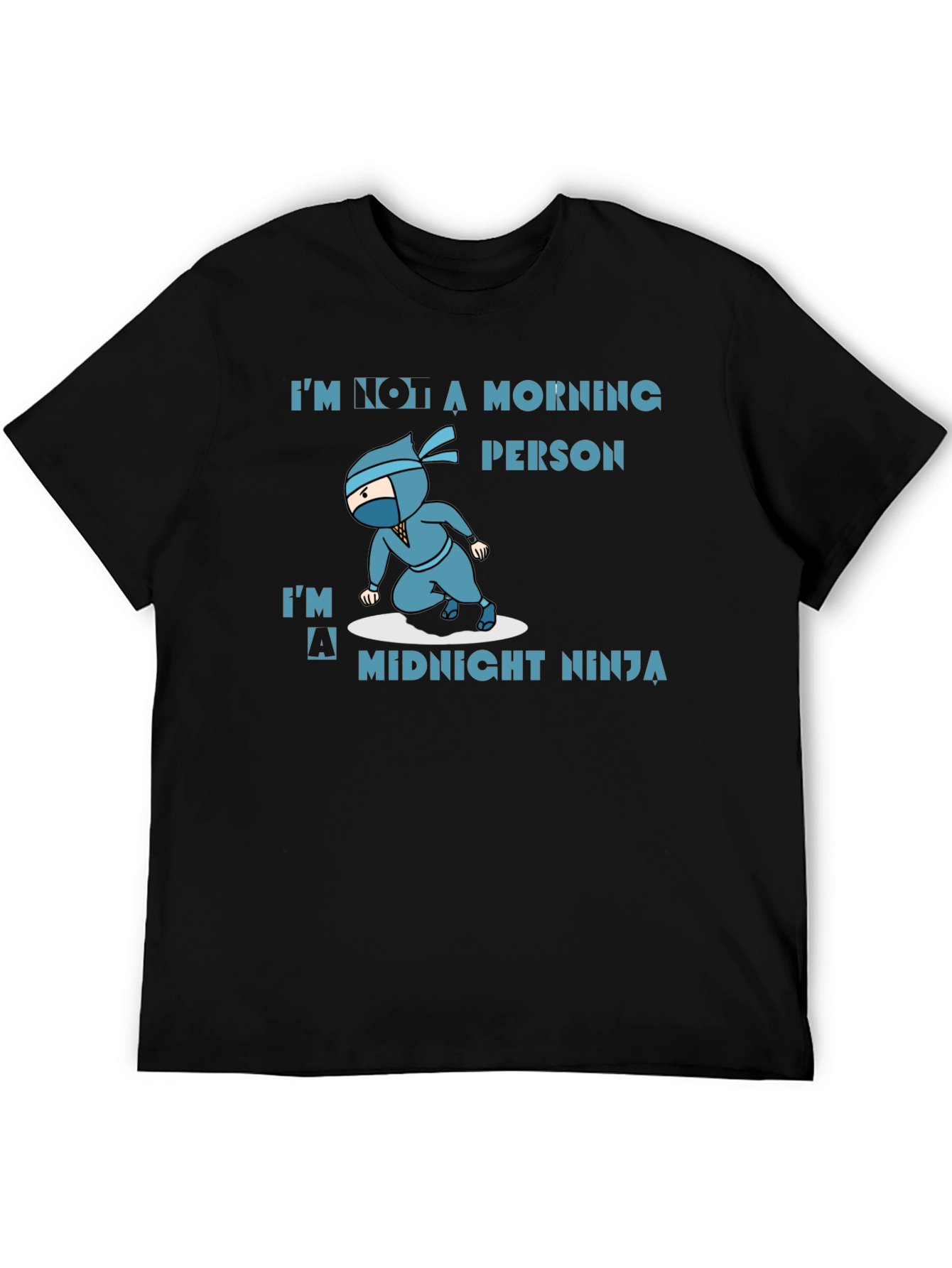 Black Midnight Ninja Graphic T-Shirt view 5