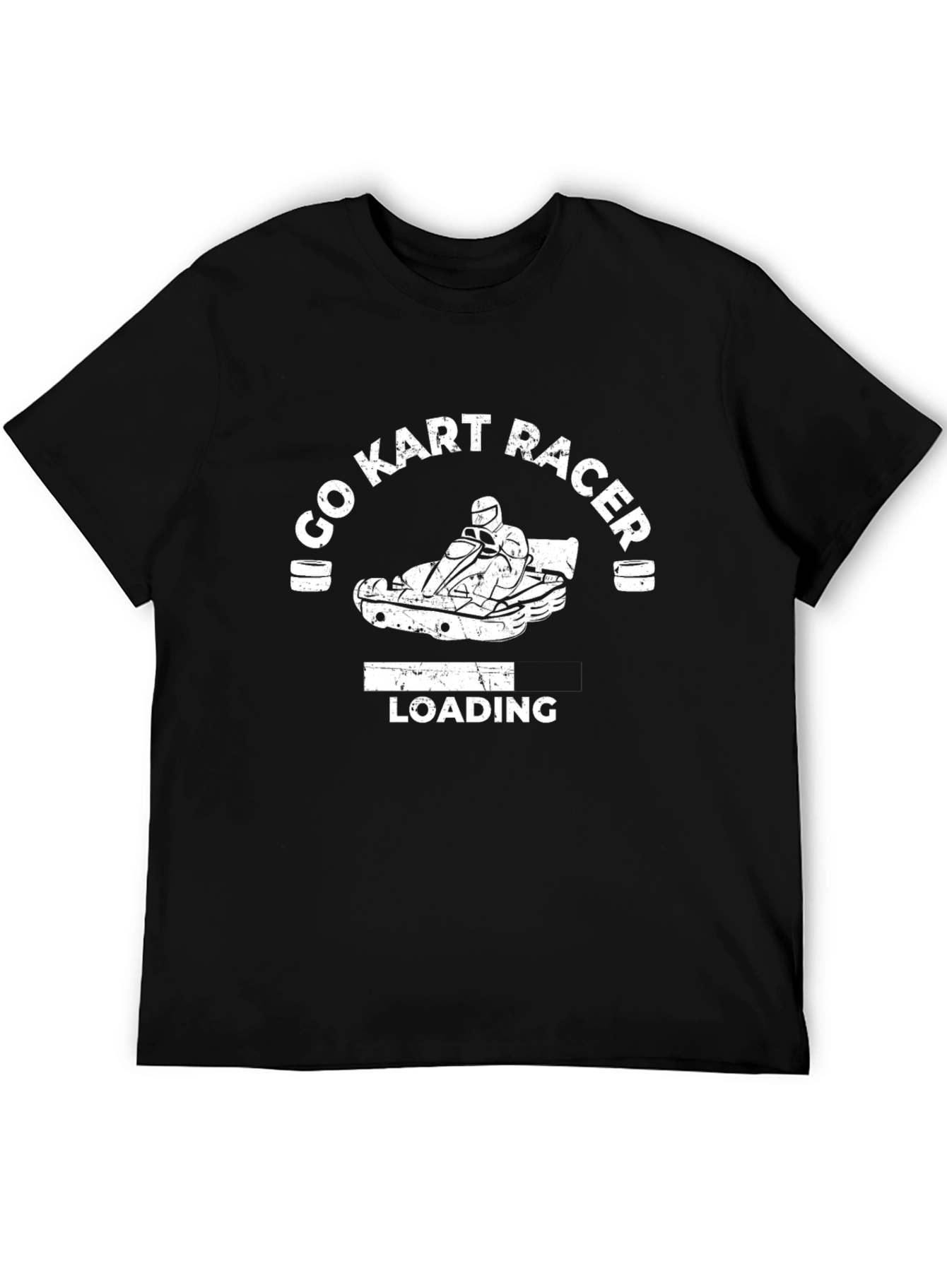 Black Go Kart Racer Loading T-Shirt view 5