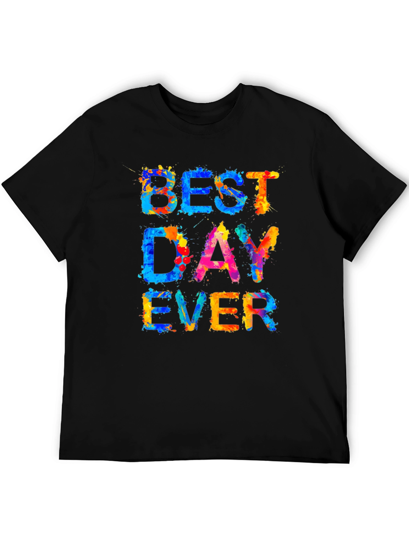 Black Best Day Ever Graphic Tee - Men's Colorful Shirt view 5