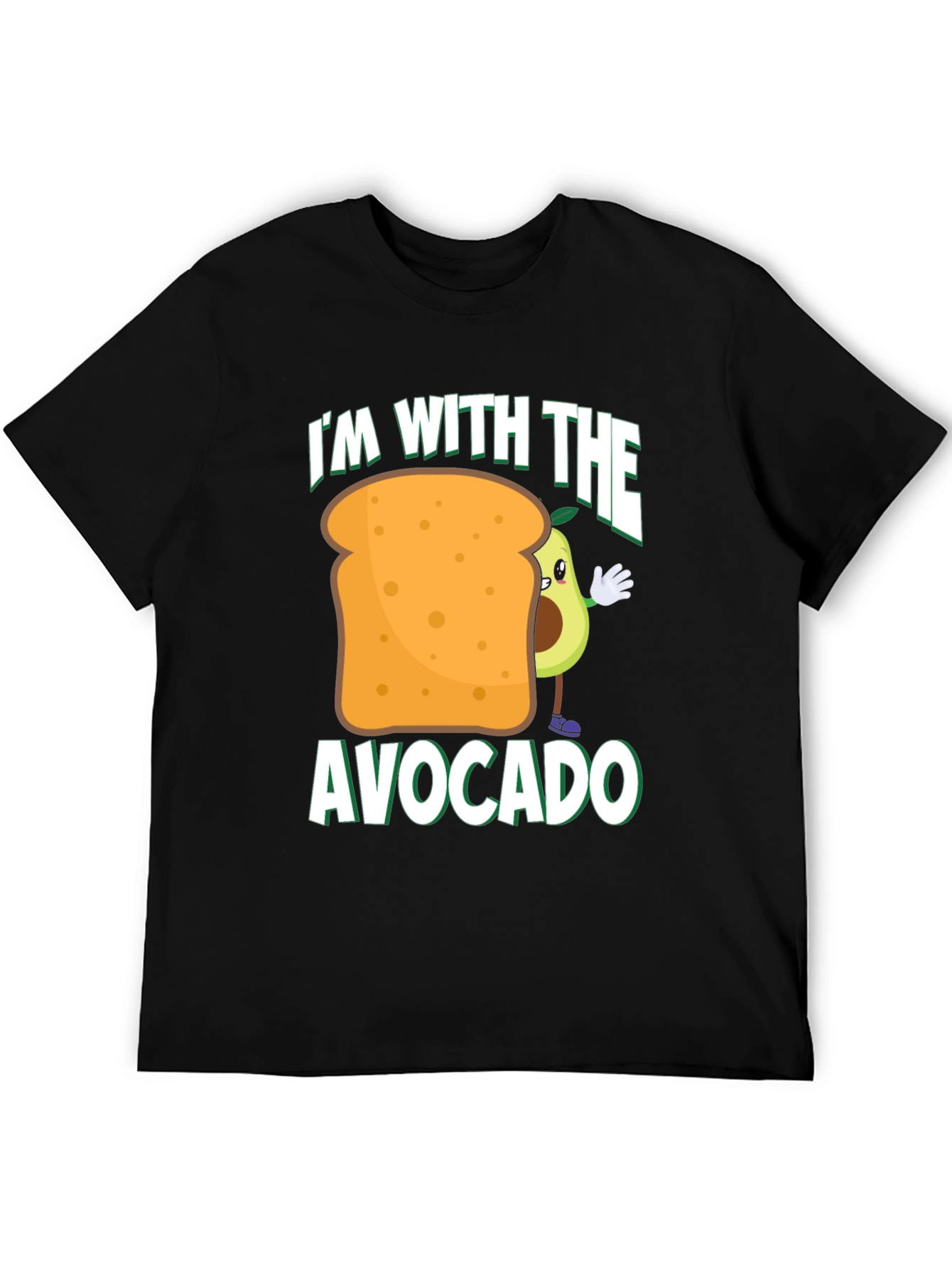 Black I'm With The Avocado T-Shirt Funny Toast Tee view 5