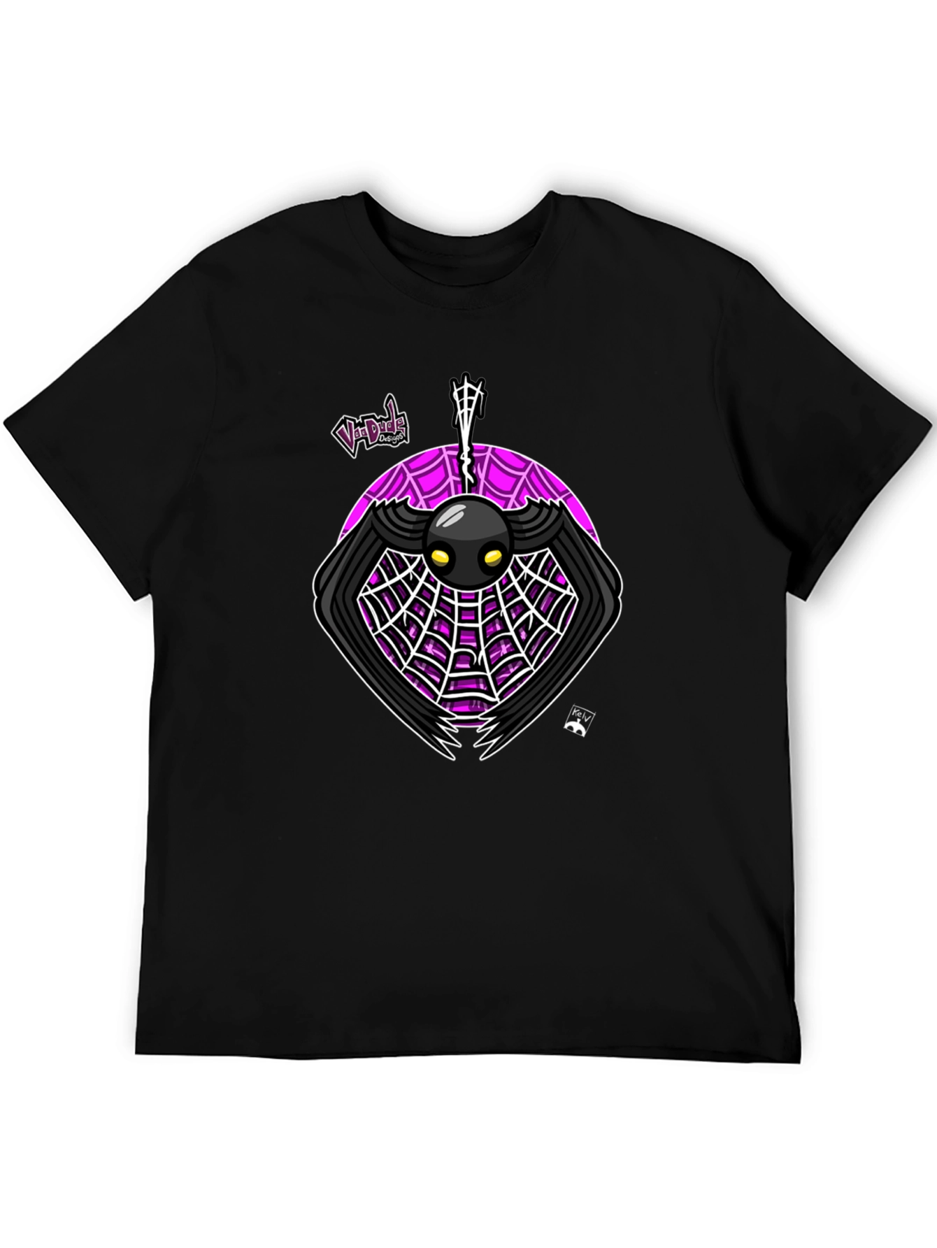 Black Spider Web Graphic Tee - Unique Design T-Shirt view 5