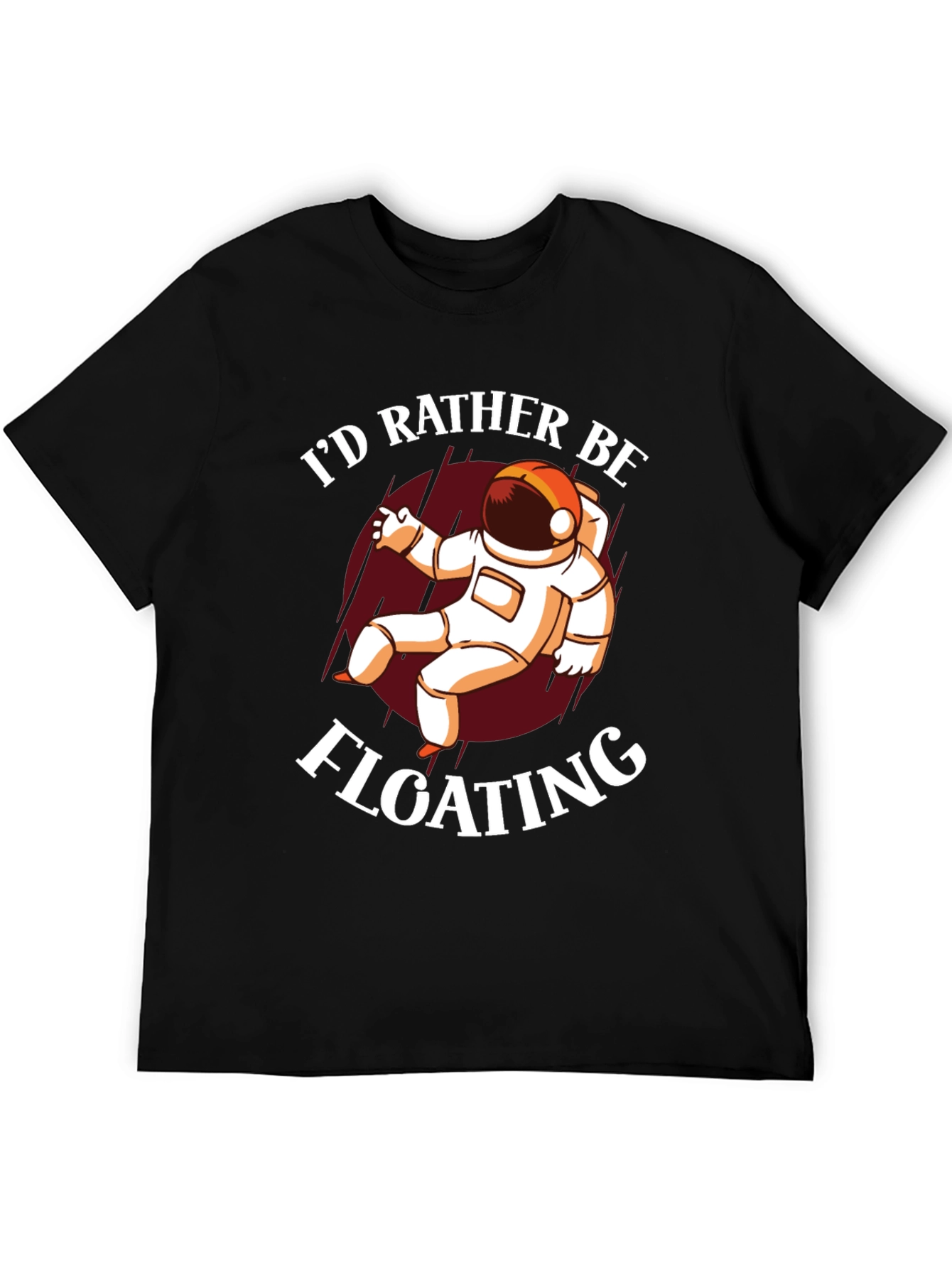 Black I'd Rather Be Floating Astronaut Graphic Tee view 5