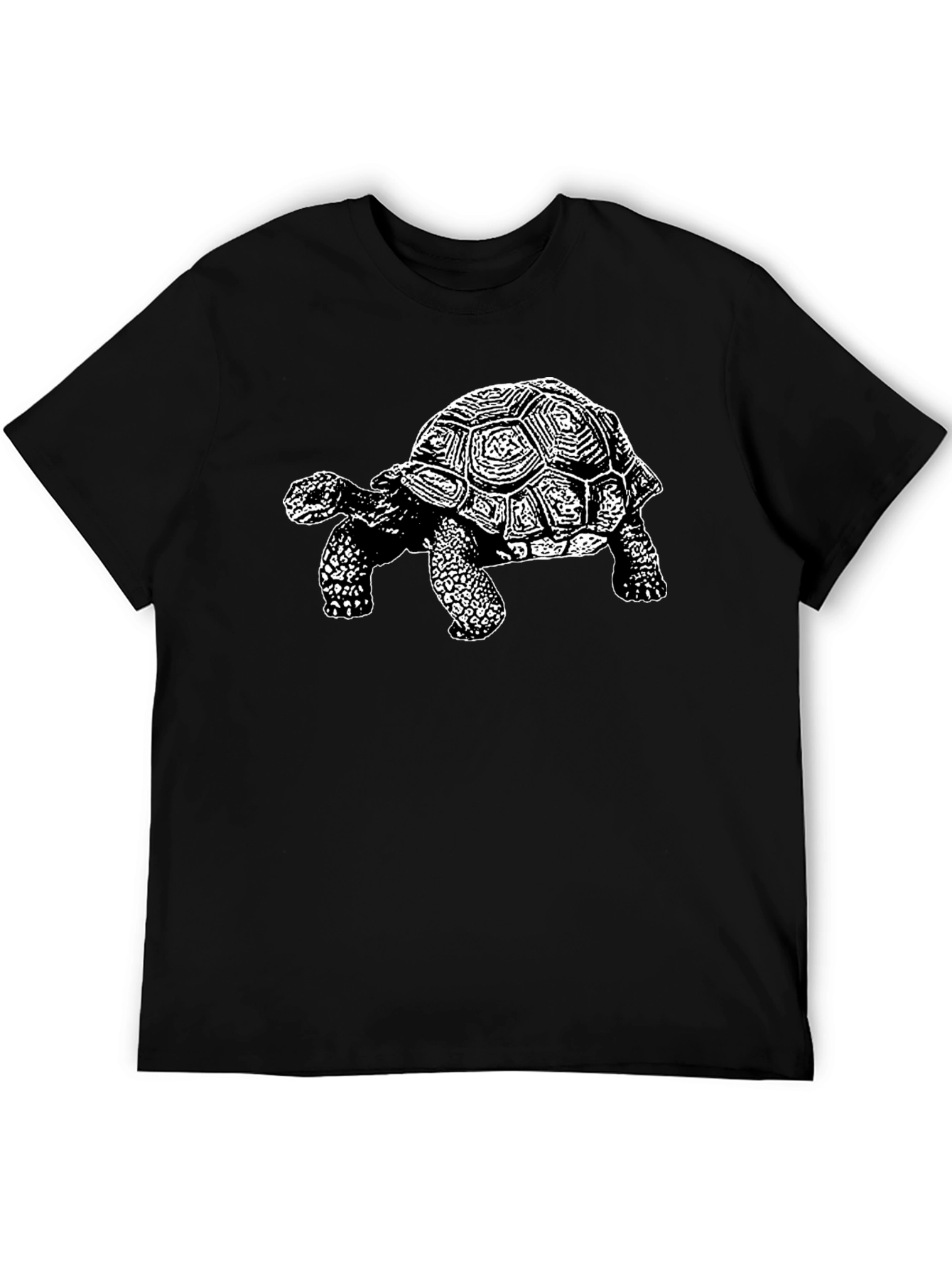 Black Tortoise Graphic Tee - Black Cotton T-Shirt view 5
