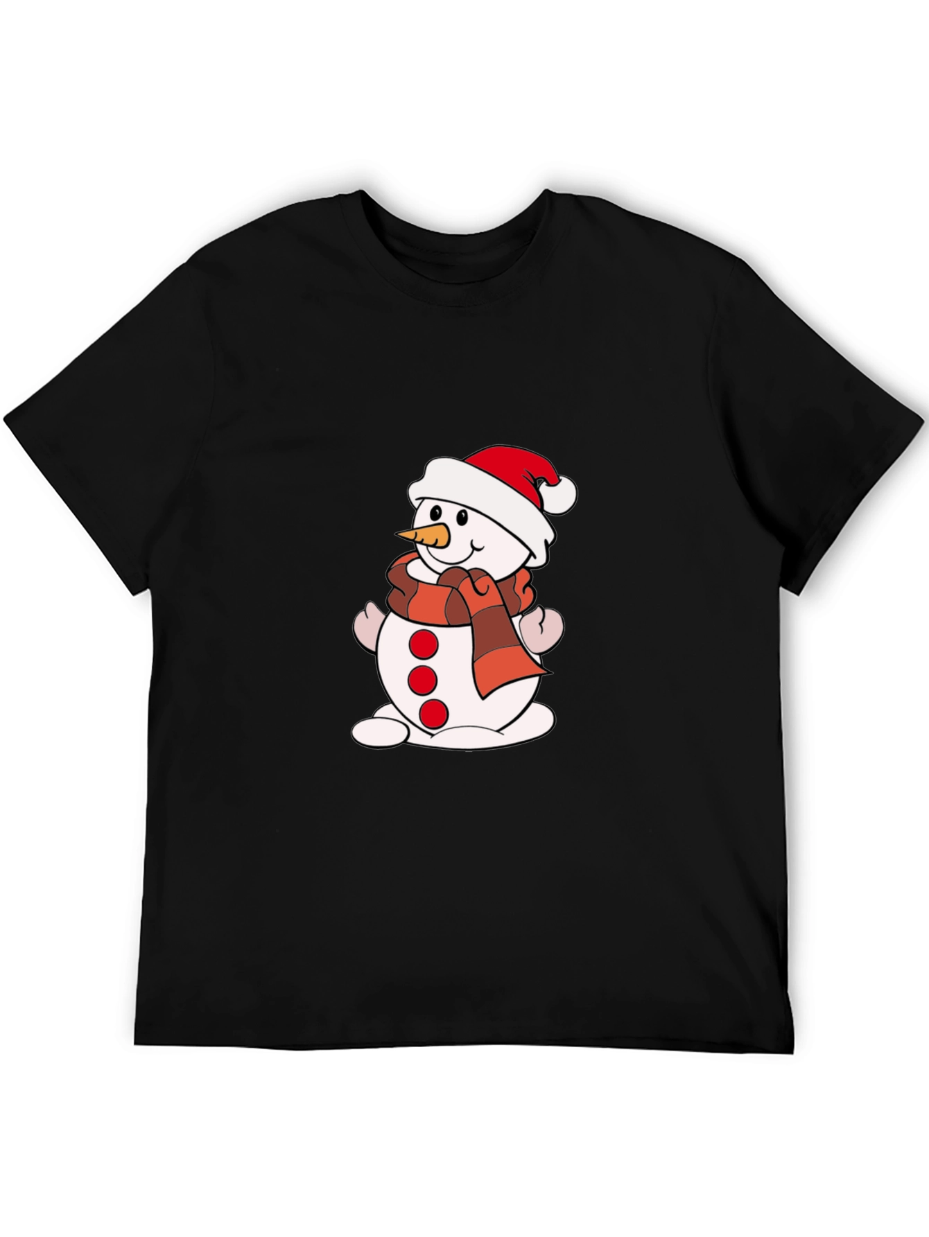 Black Festive Snowman Graphic Tee view 5