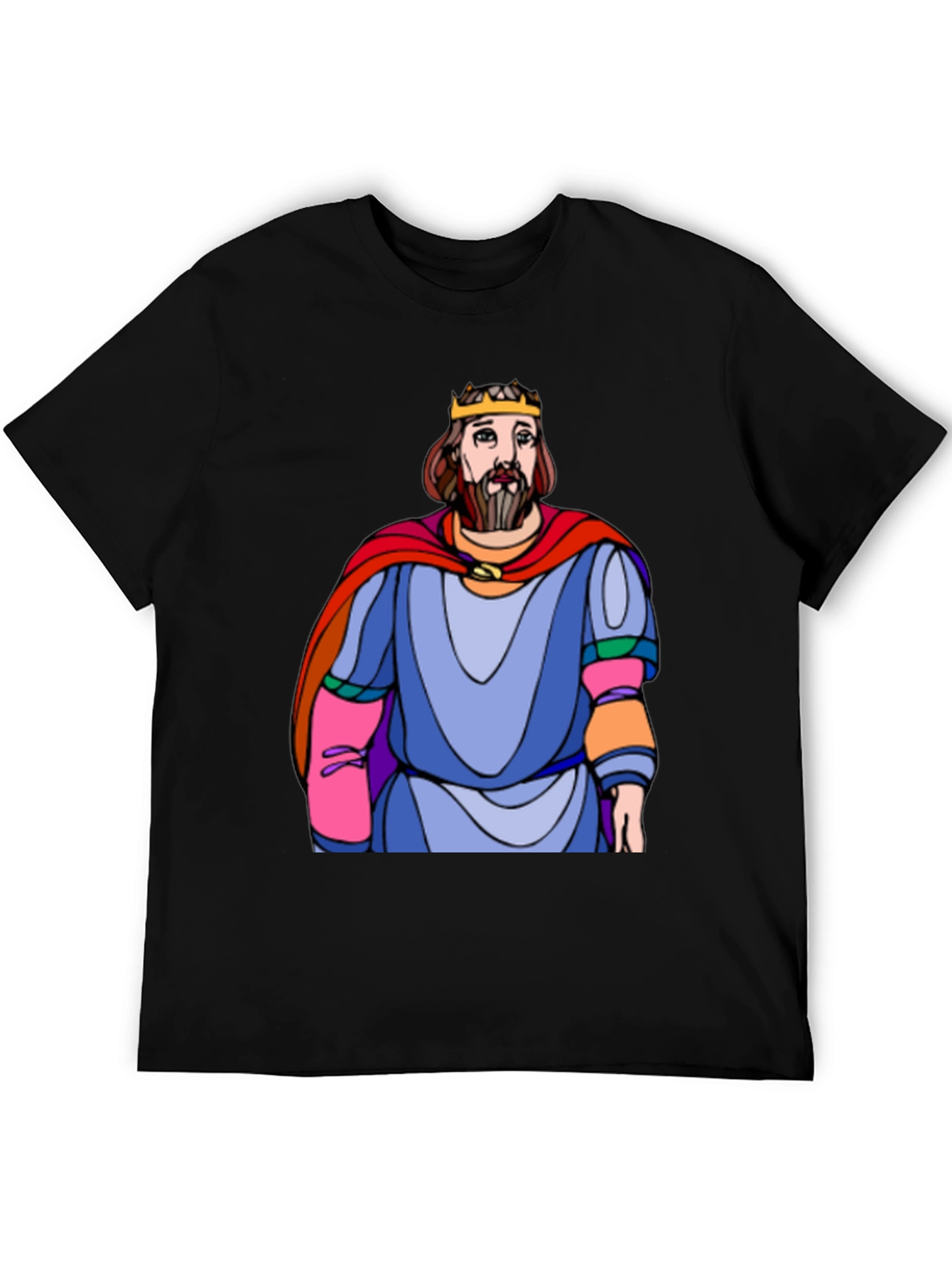 Black King Cartoon Graphic T-Shirt view 5