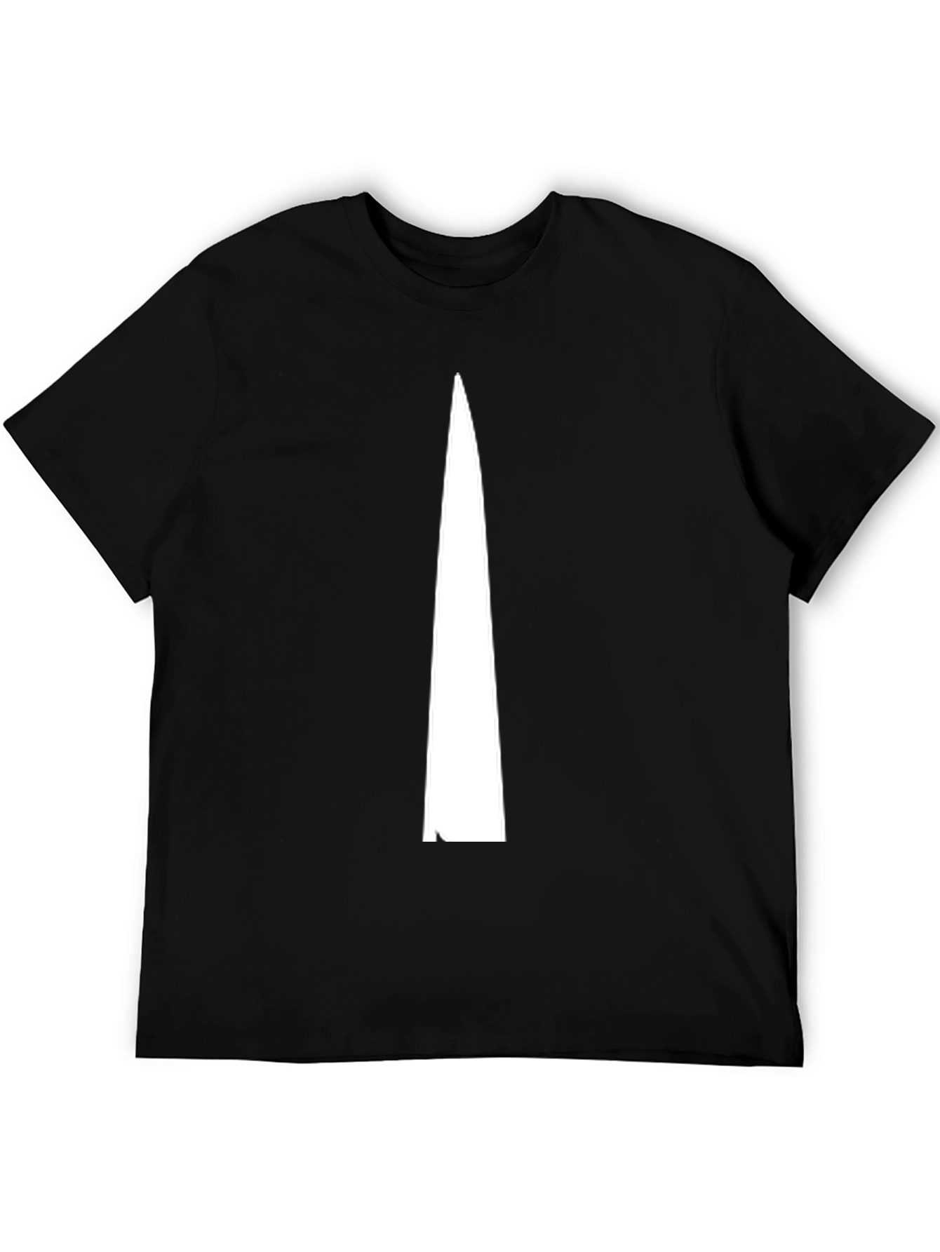 Black Minimalist White Arrow Graphic Black T-Shirt view 5