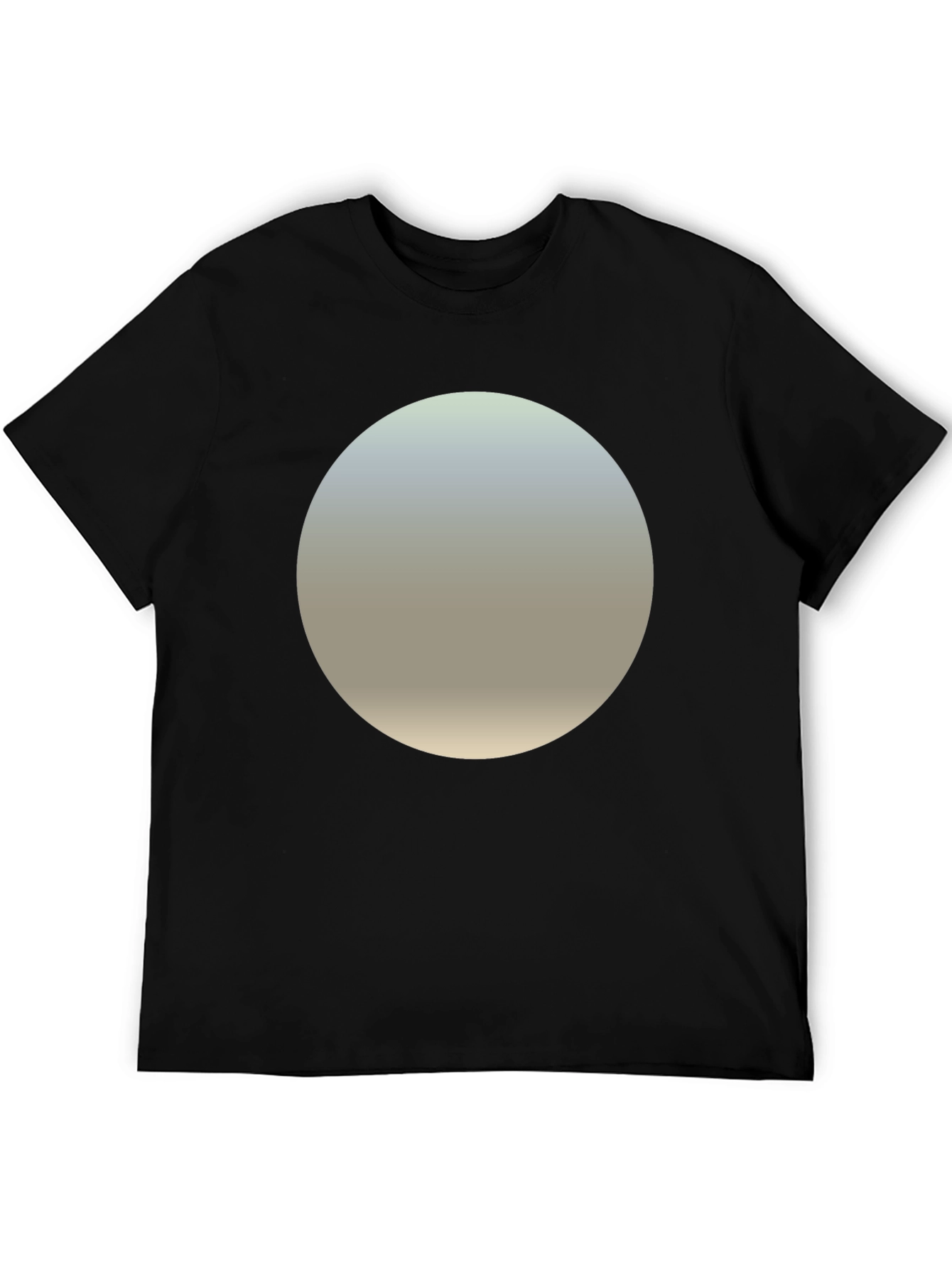 Black Minimalist Black T-Shirt with Gradient Circle Design view 5