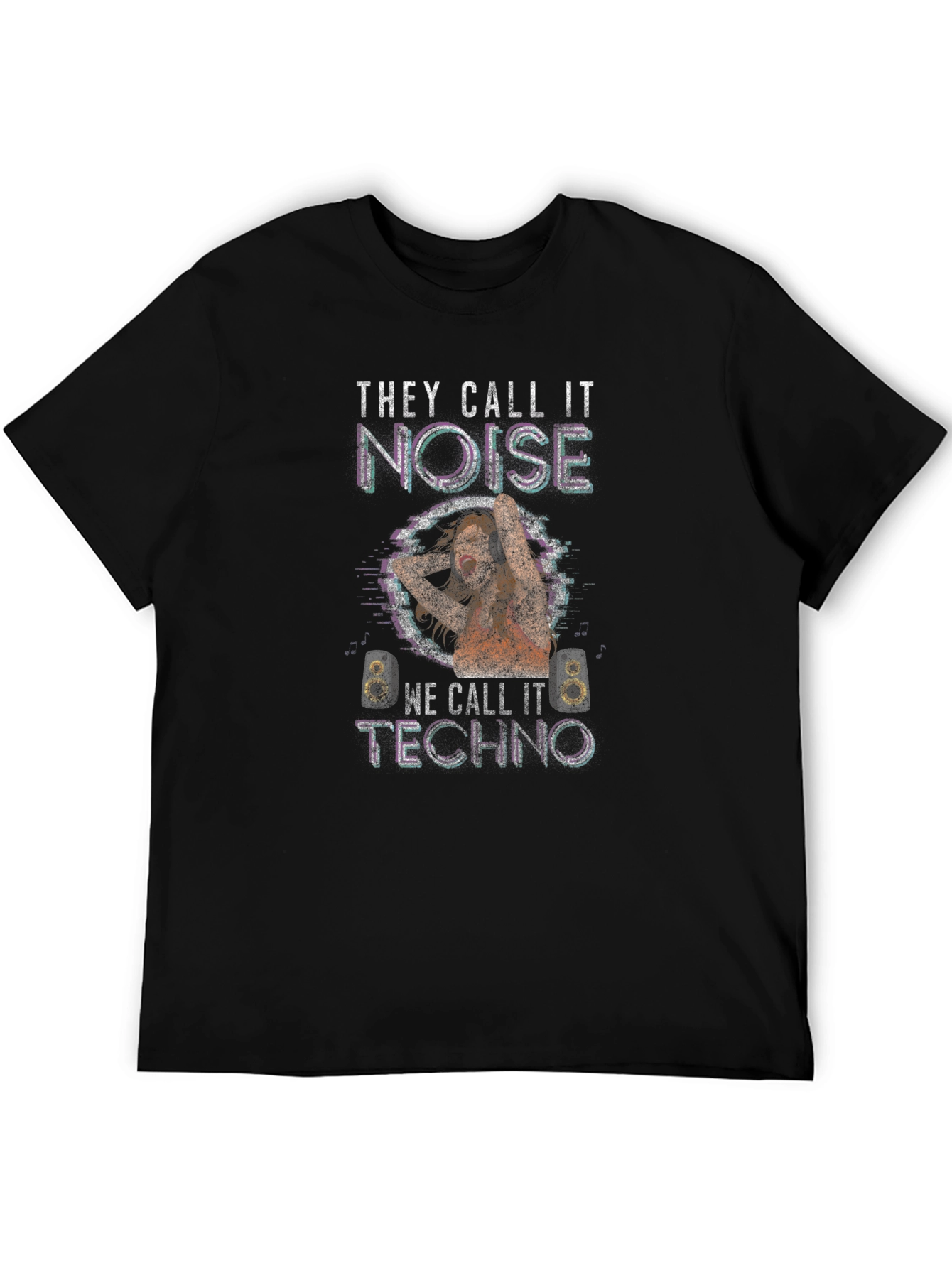 Black Techno Noise T-Shirt - Music Lover Tee view 5