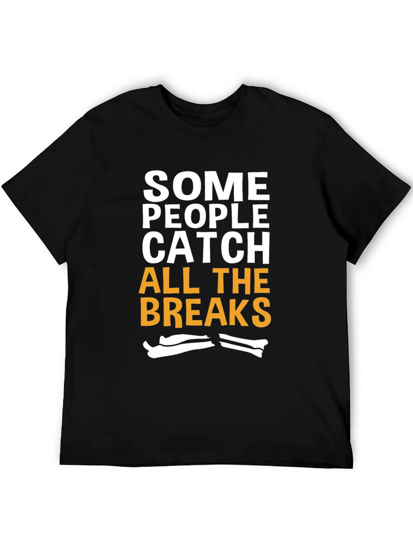 Black Funny Broken Bones T-Shirt - Catch All The Breaks view 5