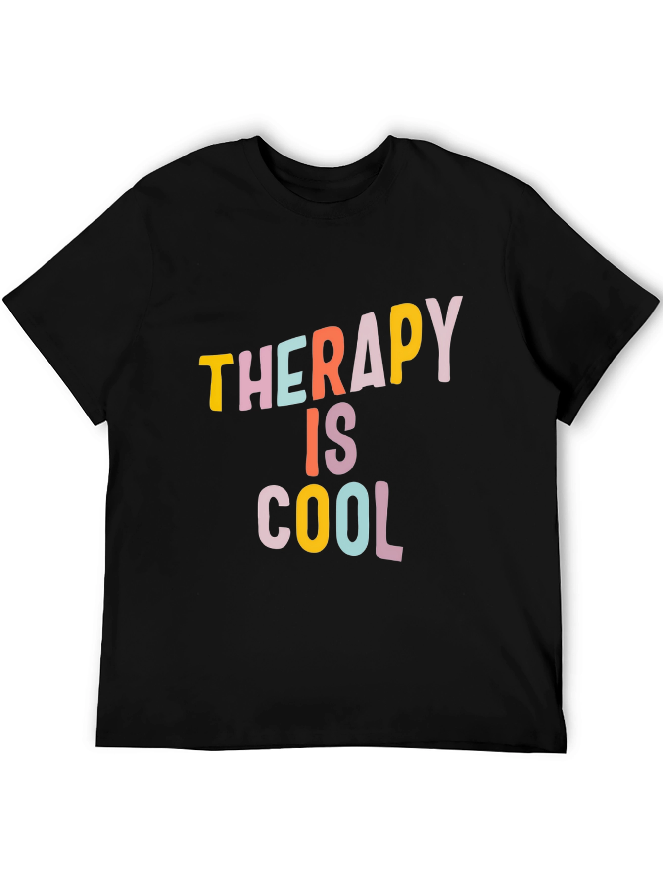 Black Therapy is Cool Graphic Tee - Casual Unisex T-Shirt view 5