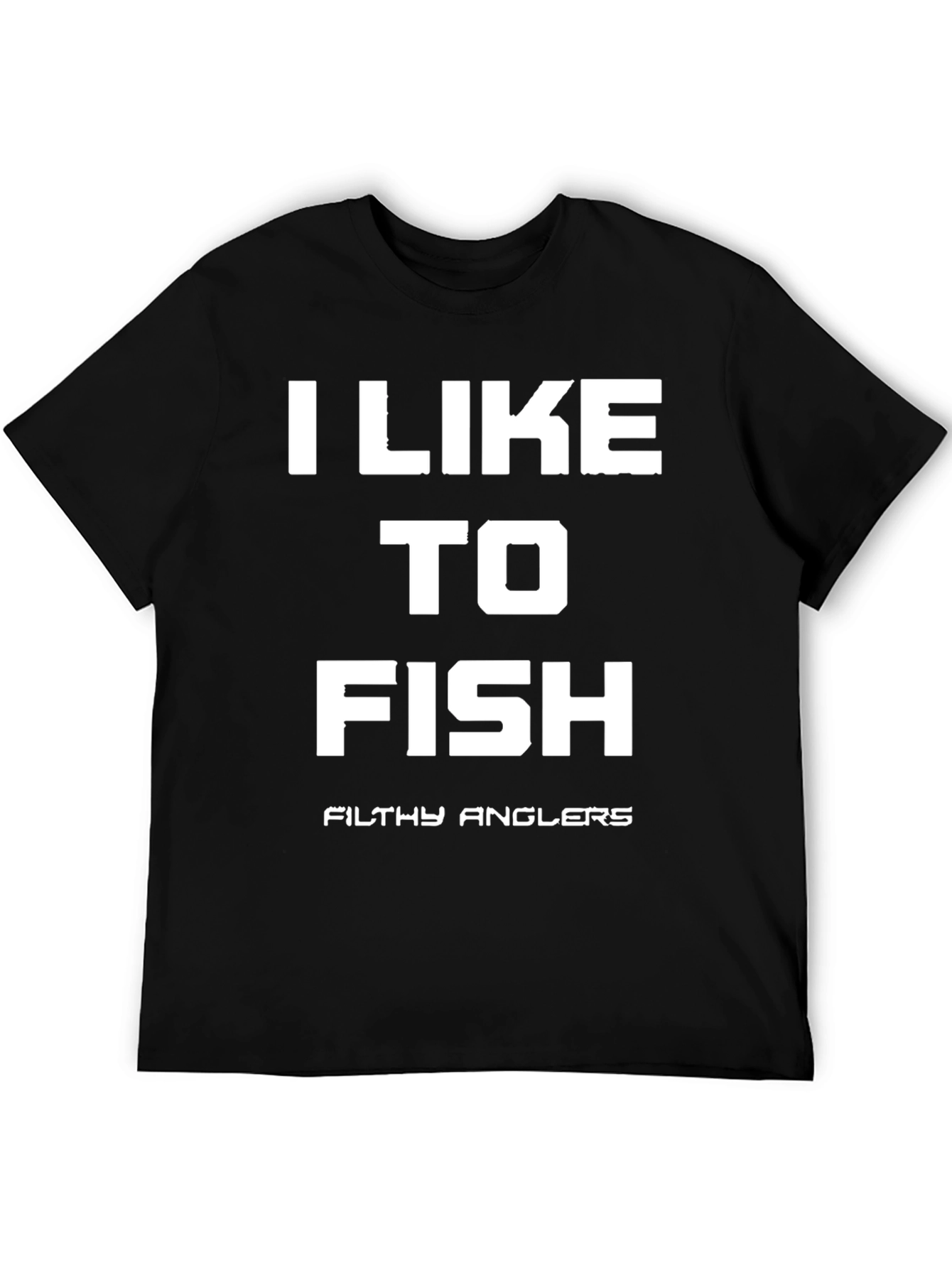 Black I Like to Fish - Funny Angler T-Shirt view 5