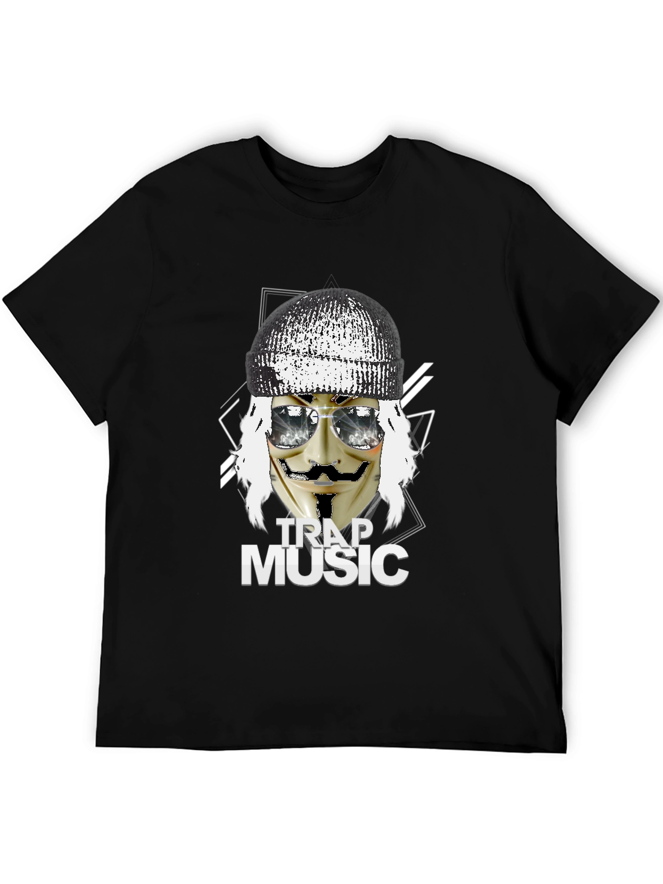 Black Trap Music Graphic Black T-Shirt view 5