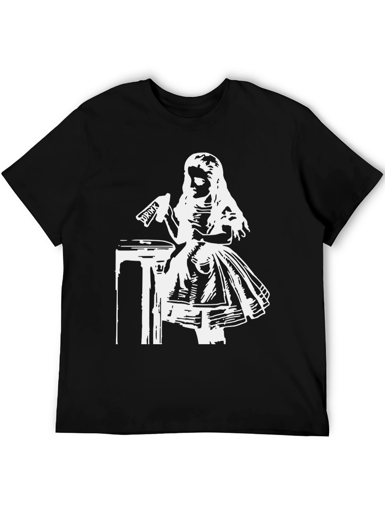 Black Alice in Wonderland Drink Me Graphic Tee view 5