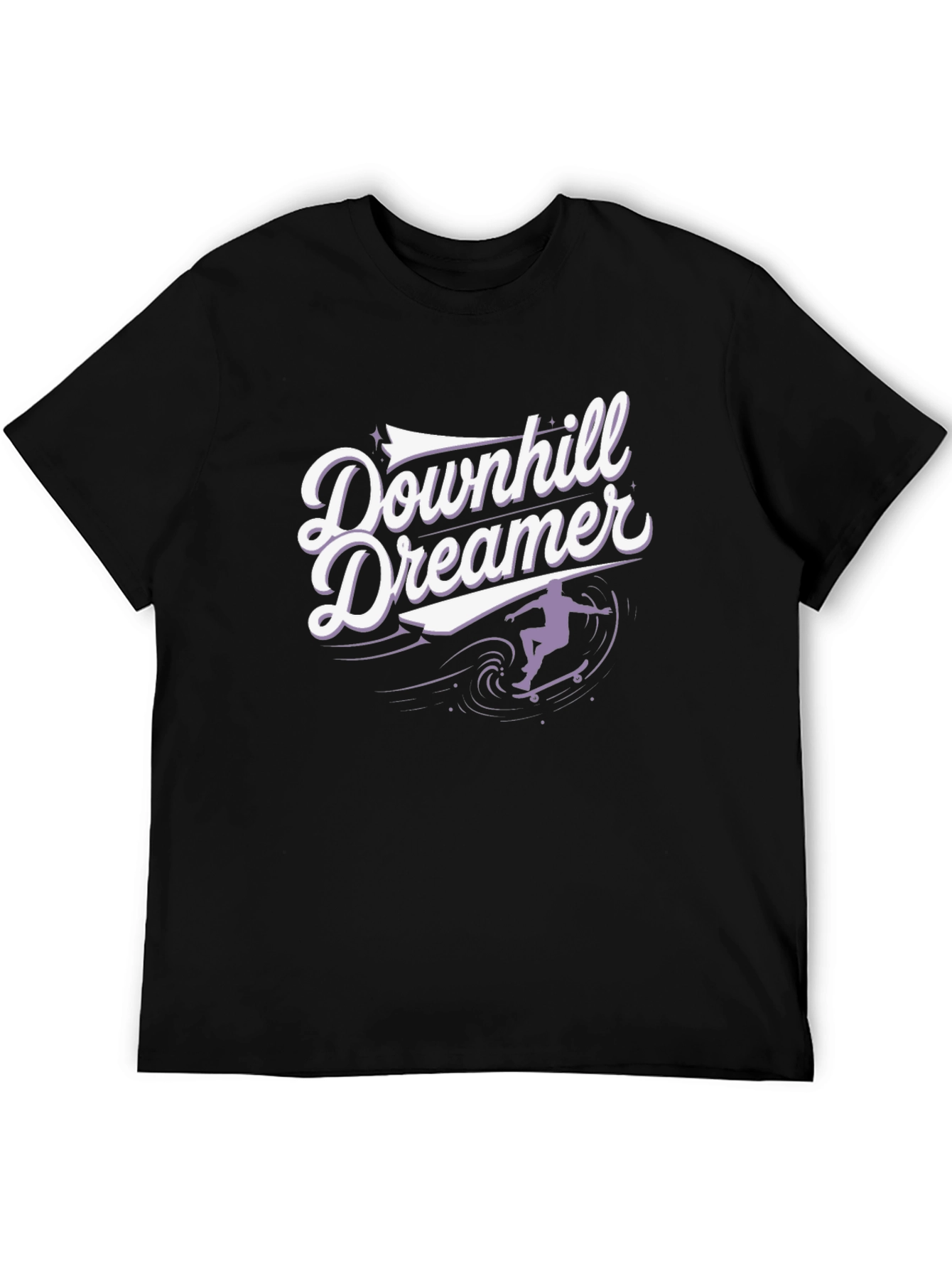 Black Downhill Dreamer Graphic T-Shirt - Skateboard Design view 5