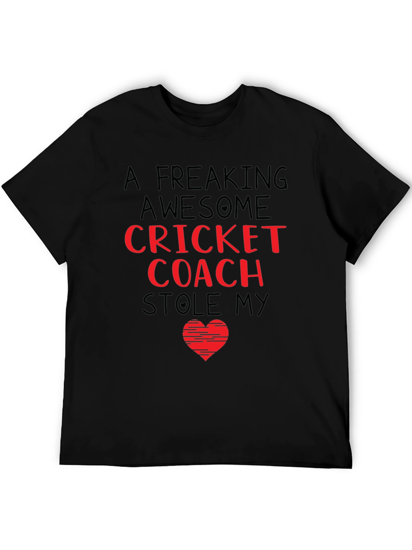 Black Awesome Cricket Coach Graphic Tee view 5