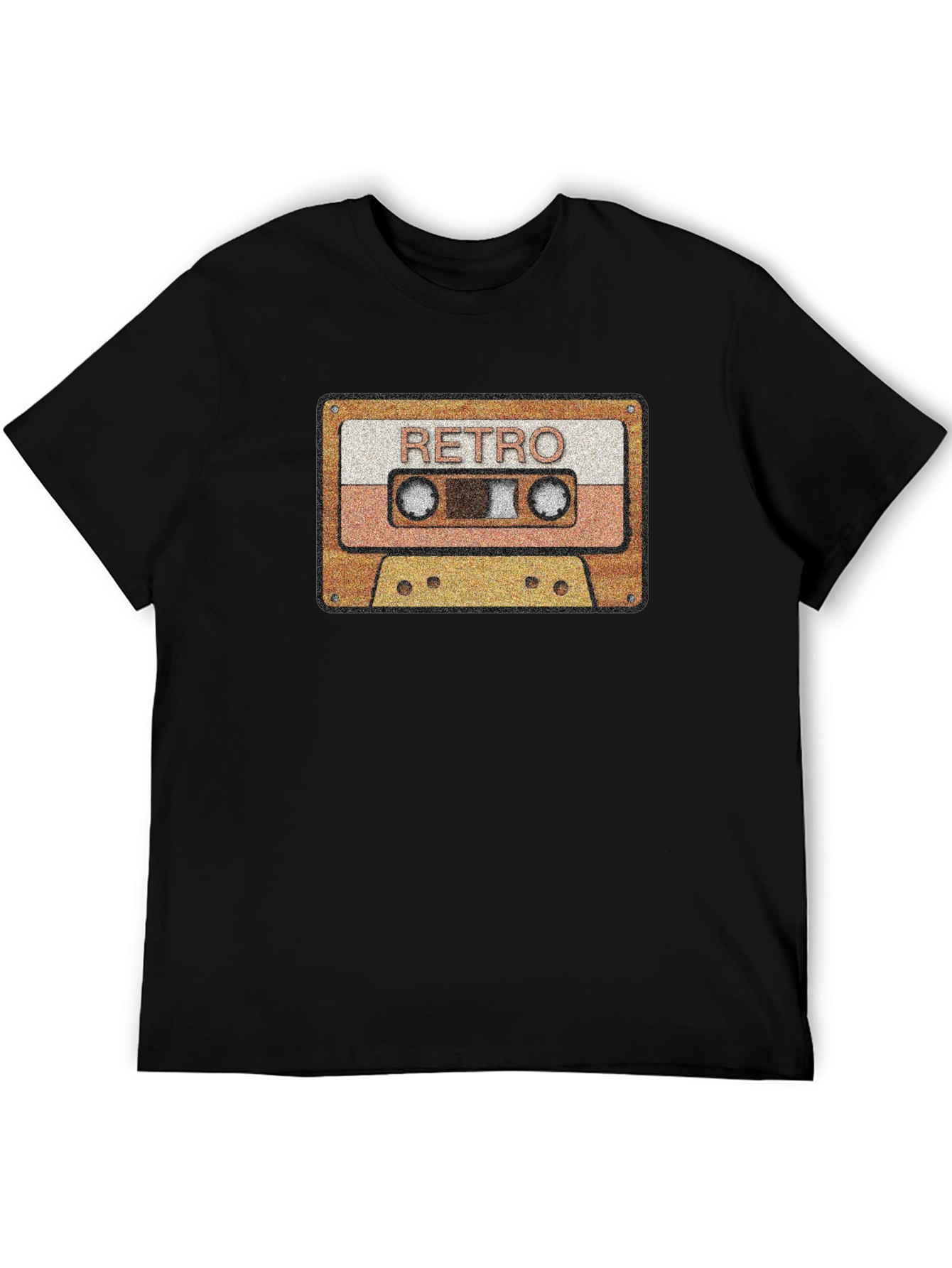 Black Retro Cassette Tape Graphic T-Shirt - Vintage Style Tee view 5