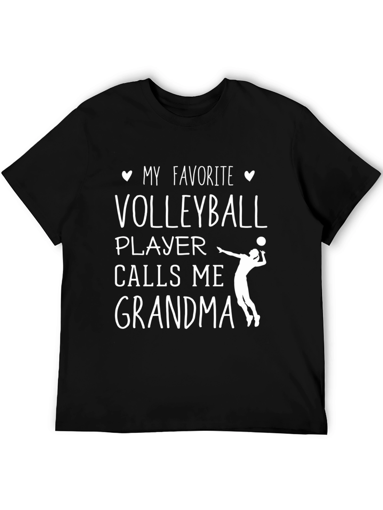 Black Volleyball Grandma T-Shirt - Black view 5