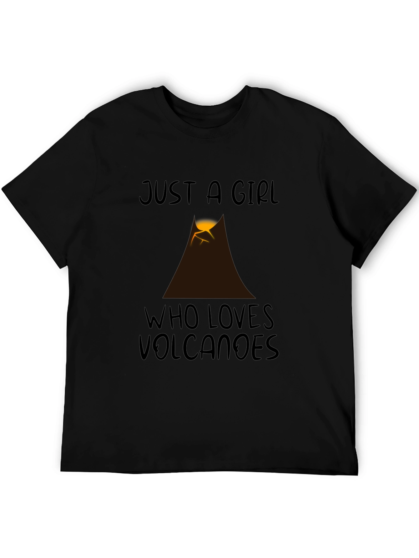 Black Just a Girl Who Loves Volcanoes Graphic Tee view 5