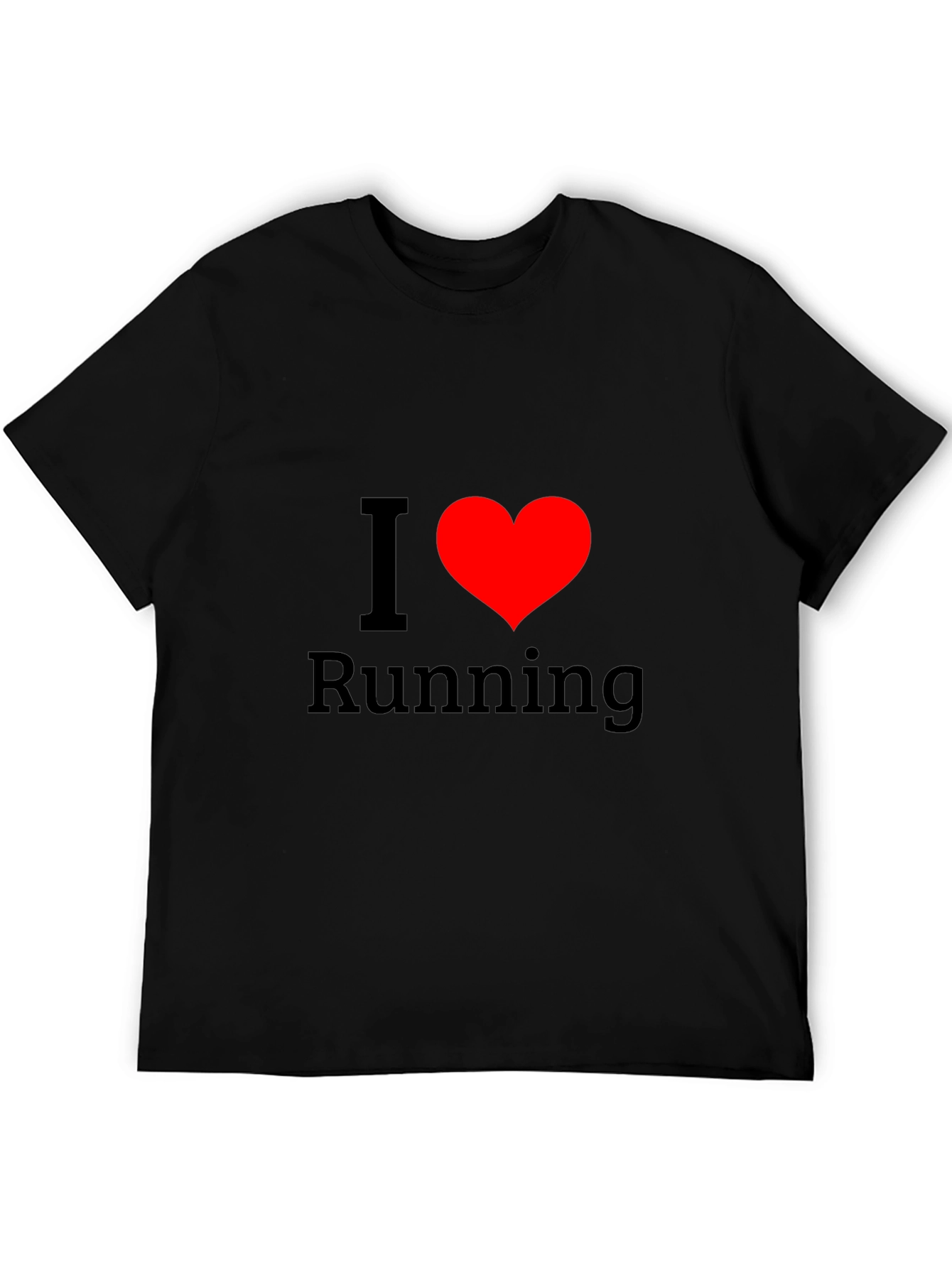 Black I Love Running Black T-Shirt - Heart Design view 5