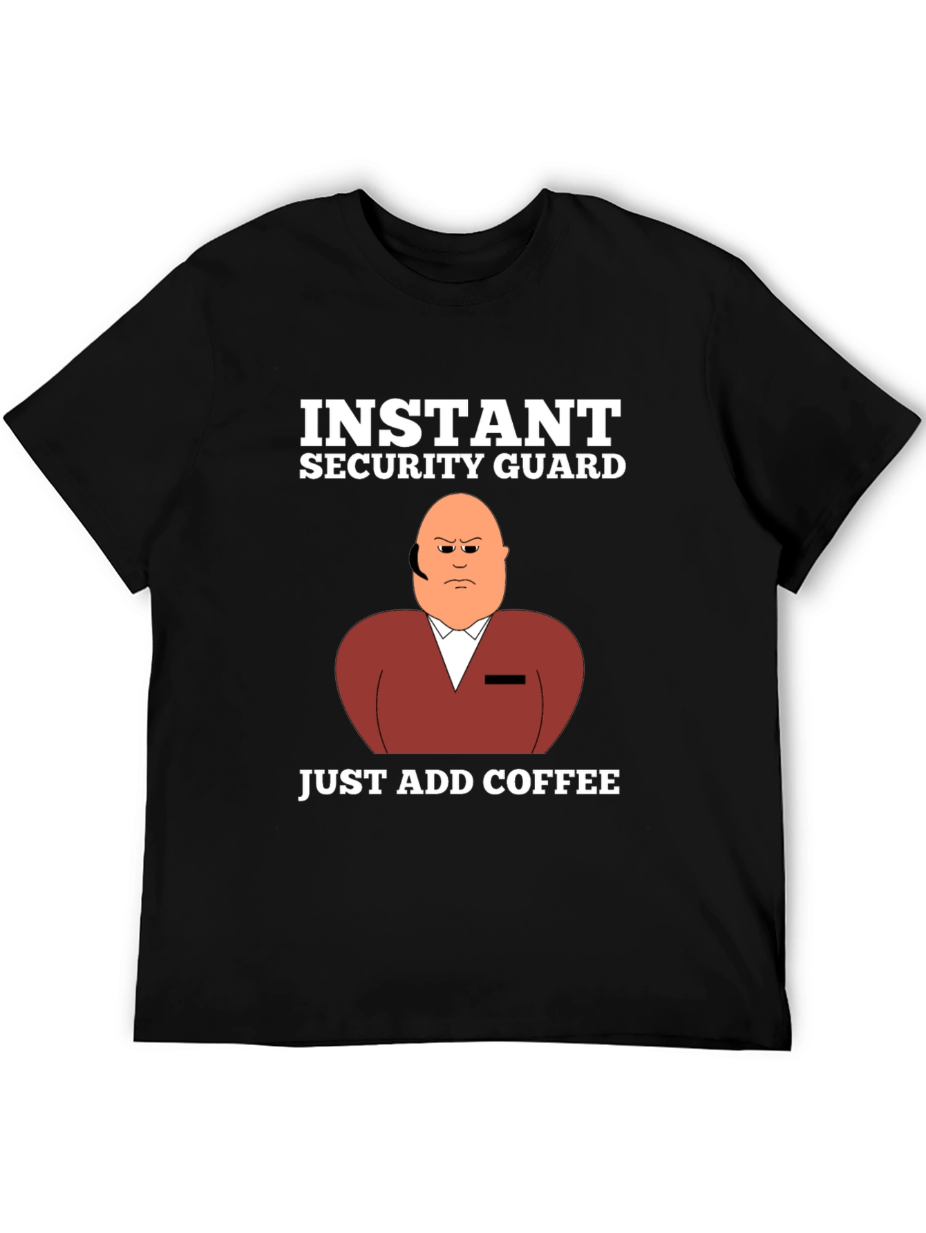 Black Instant Security Guard Funny Graphic T-Shirt view 5