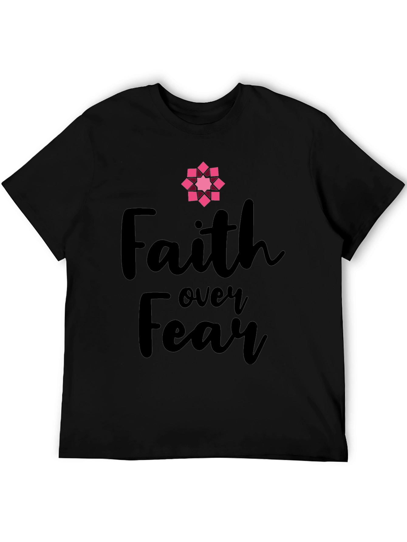 Black Faith Over Fear Graphic Tee - Inspirational T-Shirt view 5