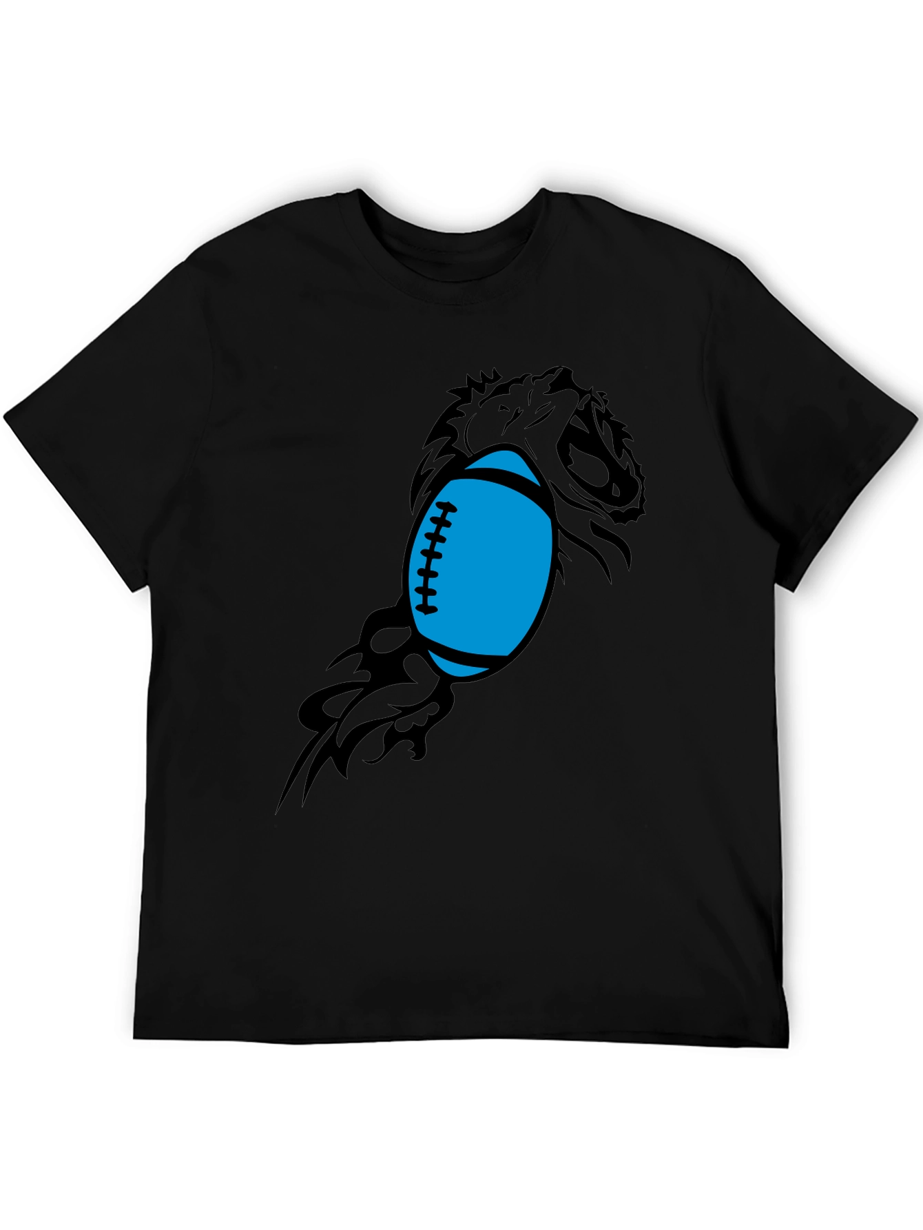 Black Lion Football Graphic Tee - Black Cotton Blend view 5