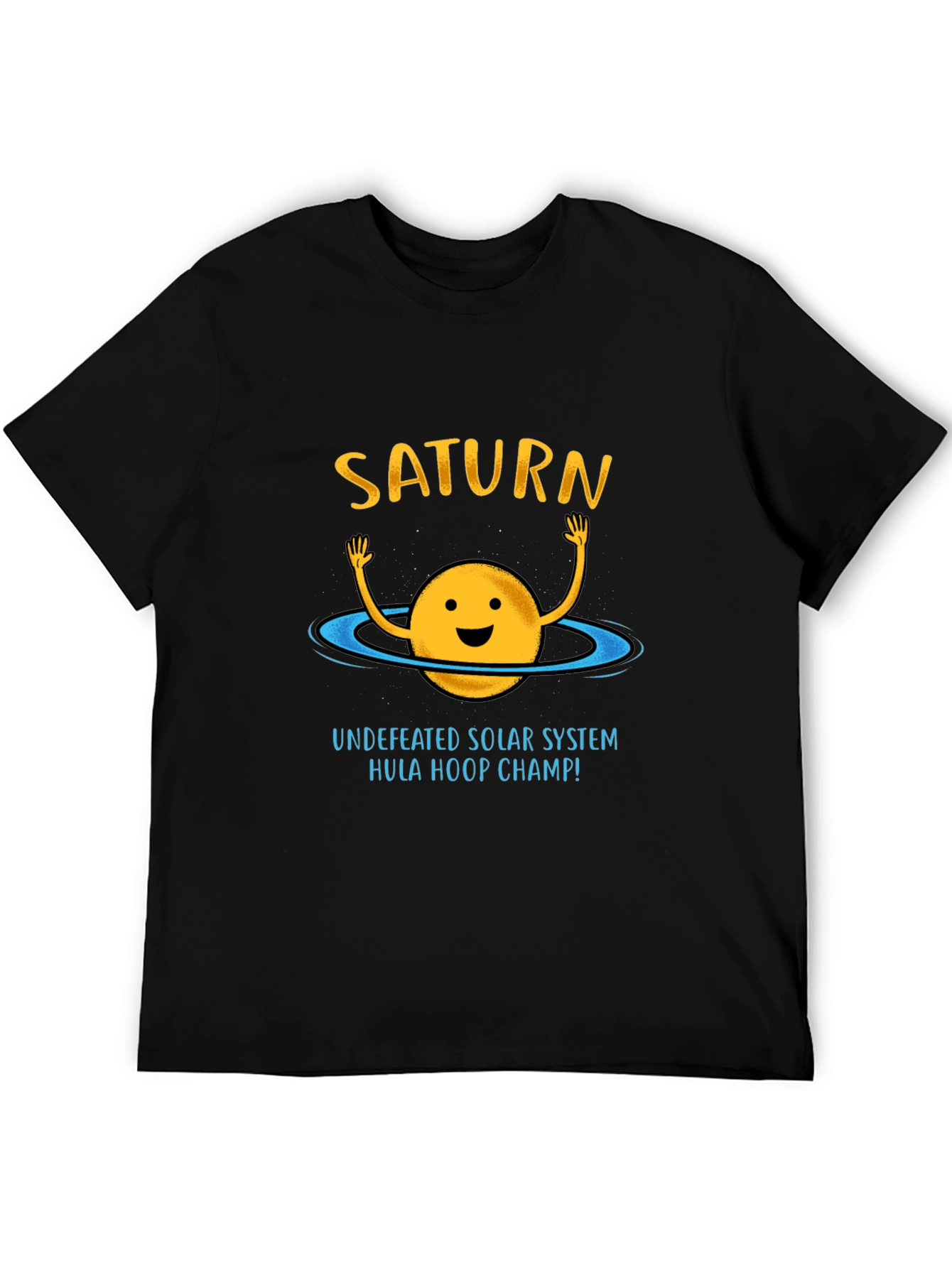 Black Saturn Hula Hoop Champ Graphic Tee view 5