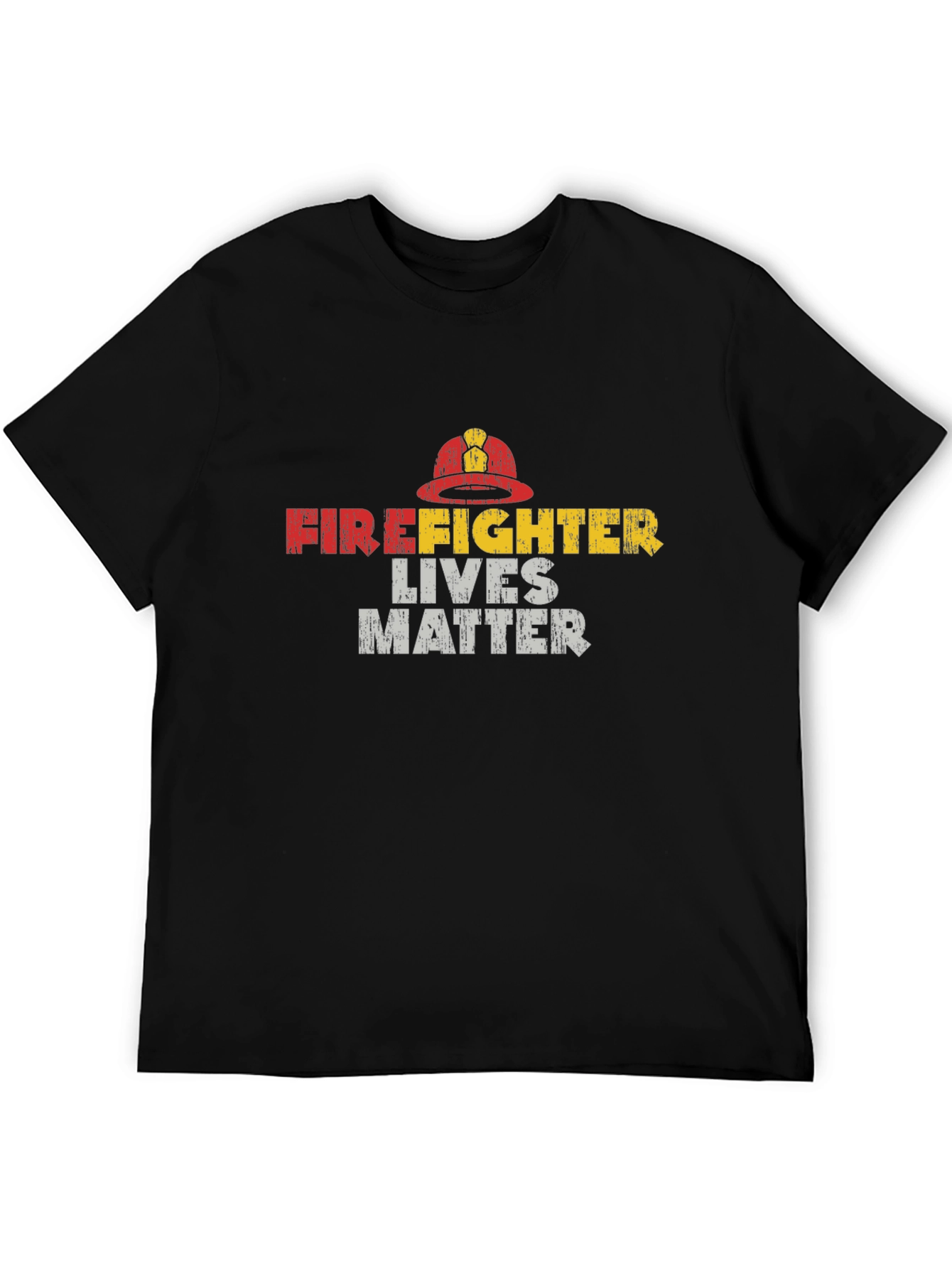 Black Firefighter Lives Matter Graphic T-Shirt view 5