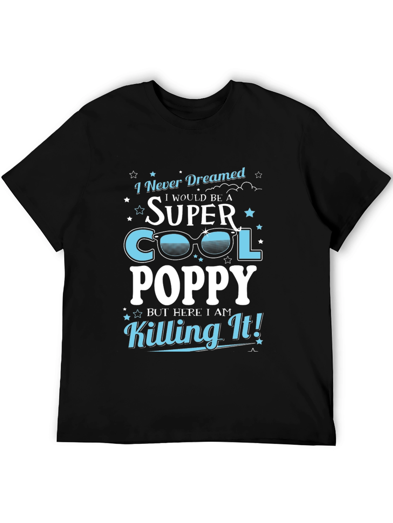 Black Super Cool Poppy T-Shirt - Novelty Grandpa Tee view 5