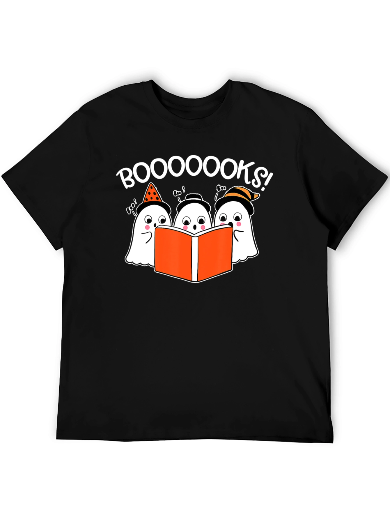 Black Boo-ooks! Halloween Ghost Reader T-Shirt view 5