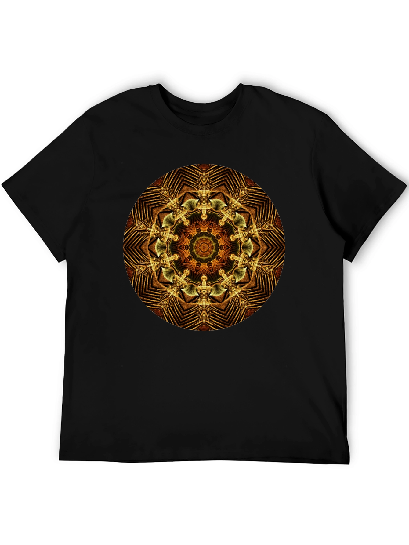 Black Geometric Mandala Graphic Tee - Black view 5