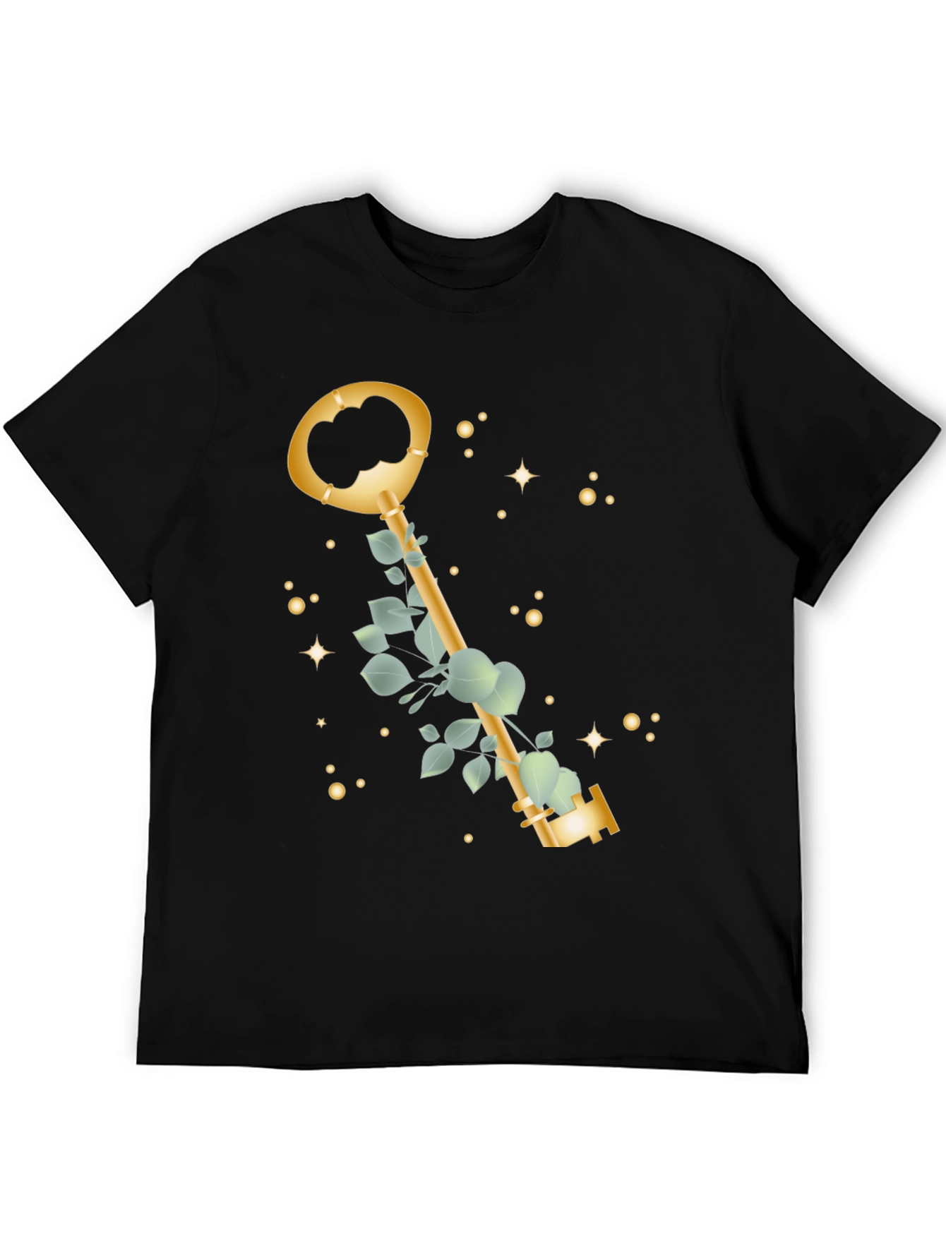 Black Golden Key T-Shirt - Stylish & Unique Design view 5
