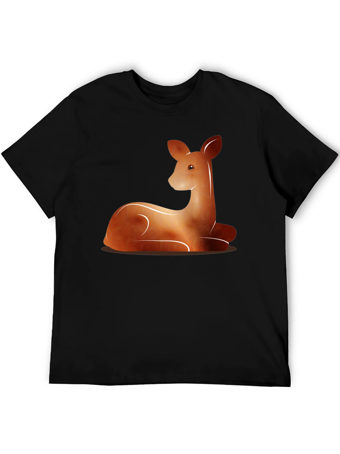 Black Deer Graphic Tee - Black Cotton Blend T-Shirt view 5