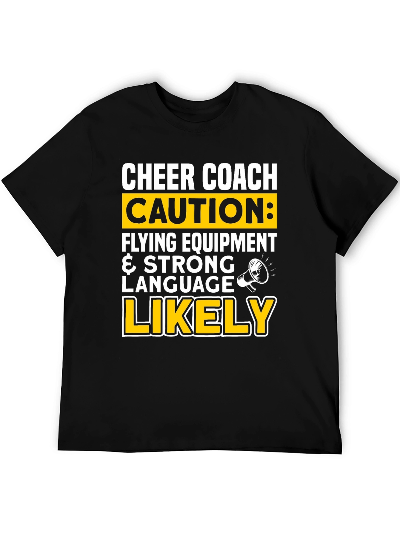 Black Cheer Coach Caution T-Shirt view 5