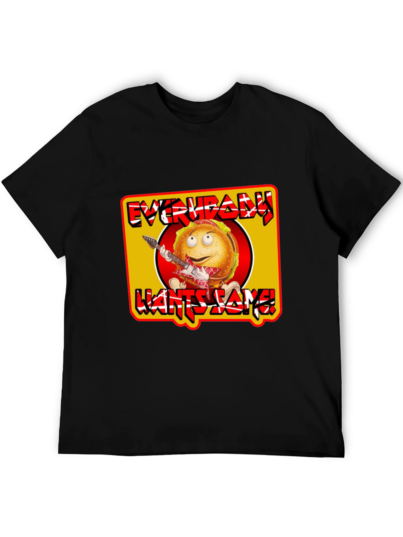 Black Everybody Wants Some Burger T-Shirt view 5