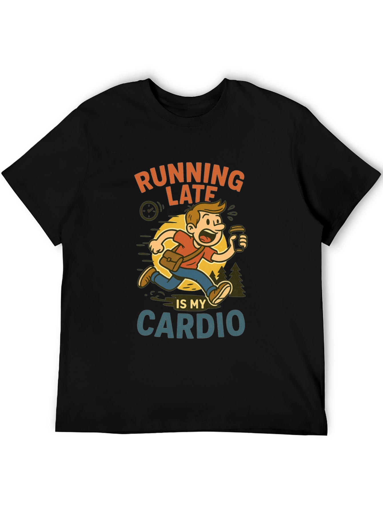 Black Running Late Cardio Graphic Tee view 5