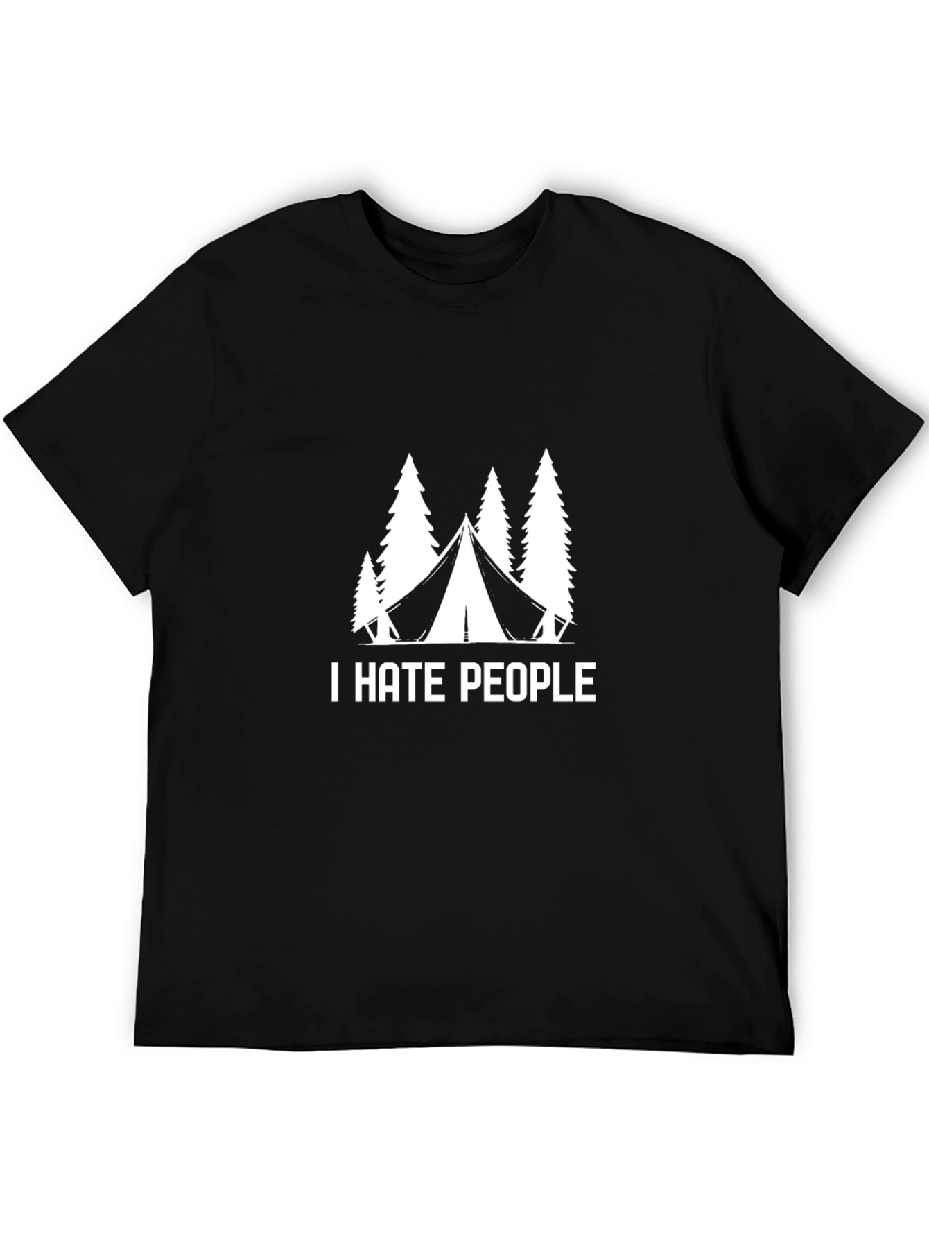 Black I Hate People Camping T-Shirt view 5