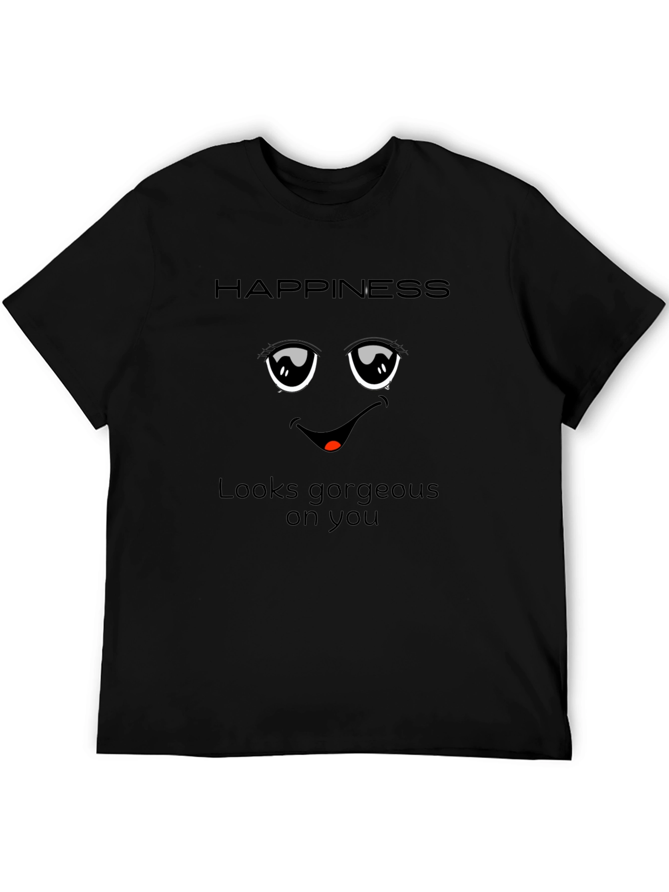 Black Happiness Graphic Black Tee view 5