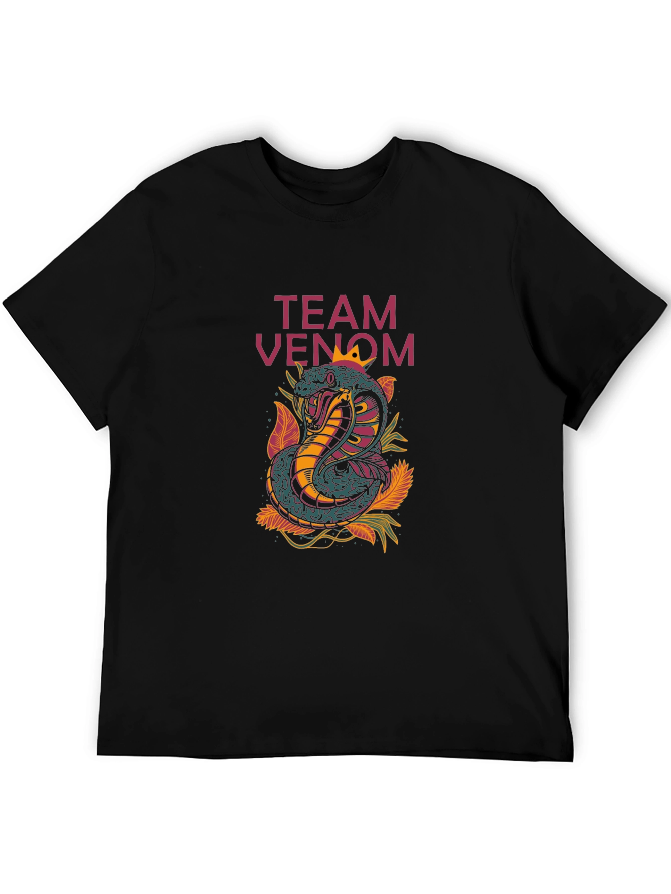 Black Team Venom Snake Graphic Tee - Cobra Design view 5