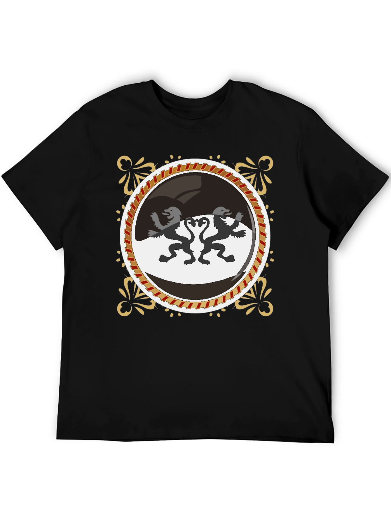 Black Lion Crest Graphic Black Tee view 5