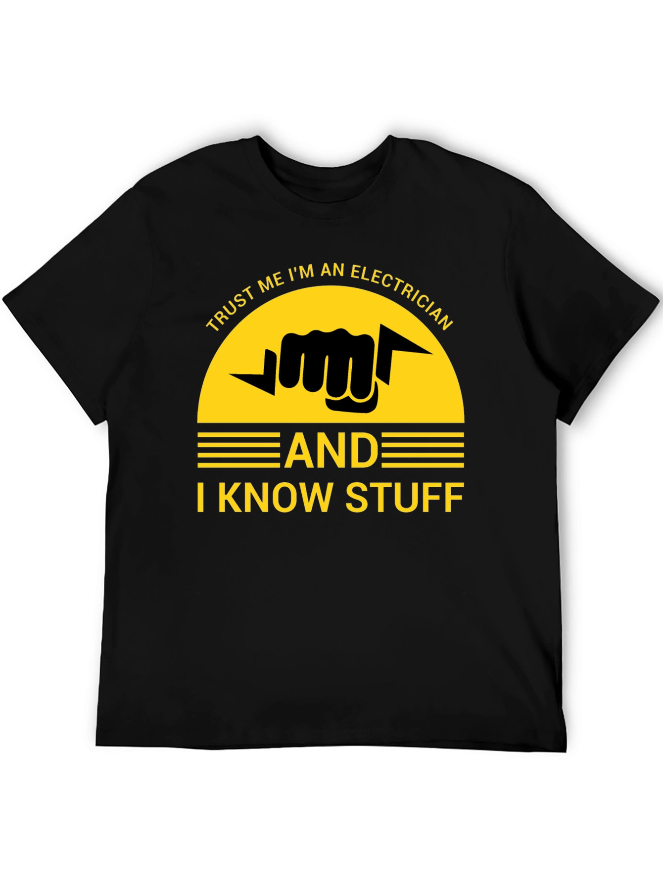 Black Trust Me I'm an Electrician T-Shirt view 5